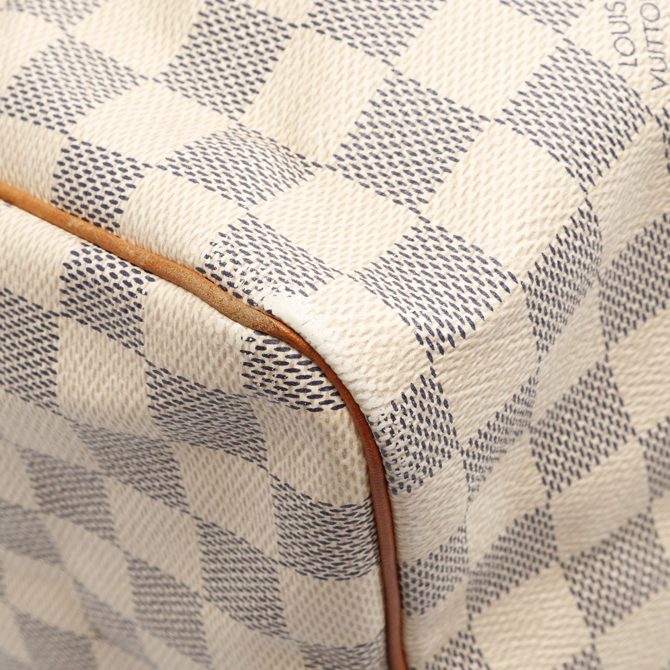 Louis Vuitton Louis Vuitton Speedy 30 Damier Azur Handbag Leather White Size ONE SIZE - 8 Thumbnail