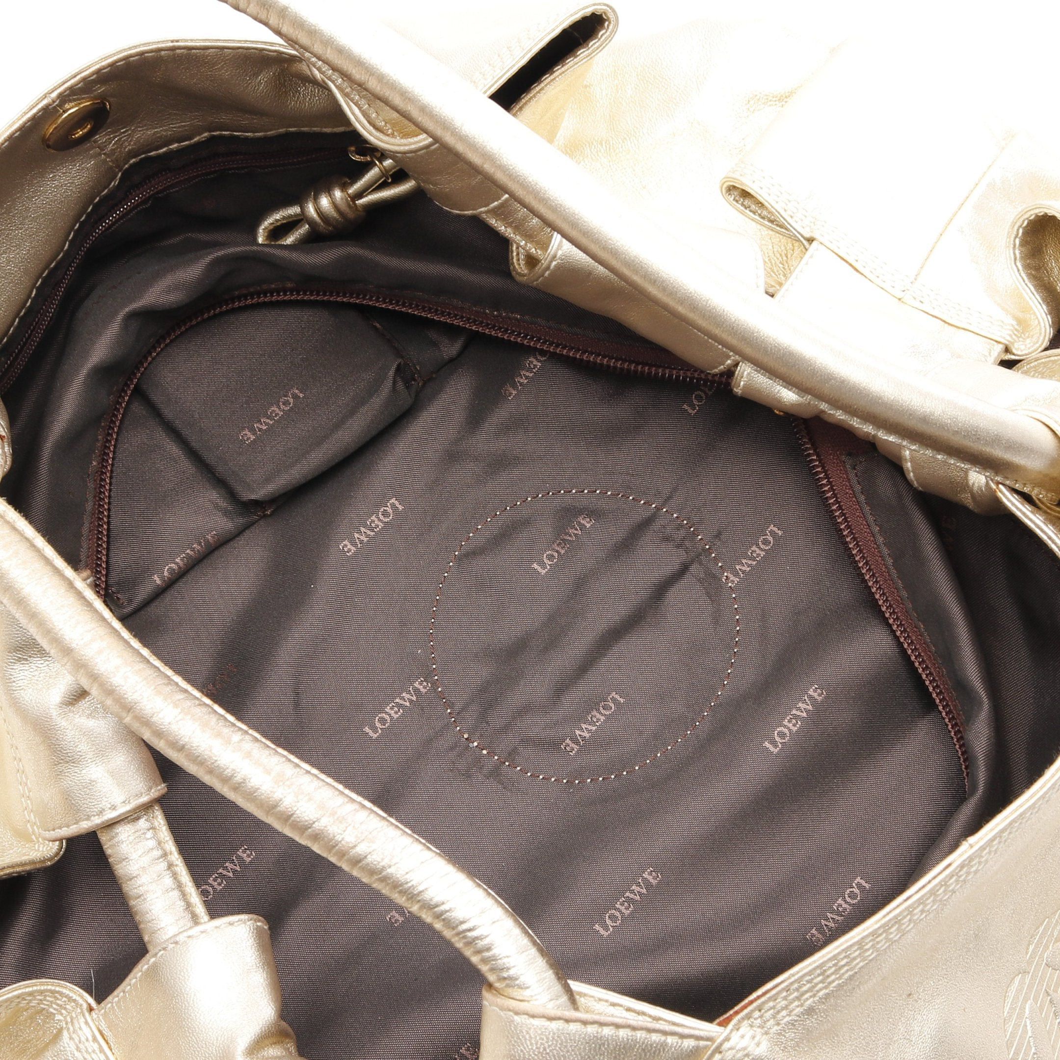 Loewe Loewe Nappa Aire Handbag Leather Gold Size ONE SIZE - 3 Thumbnail