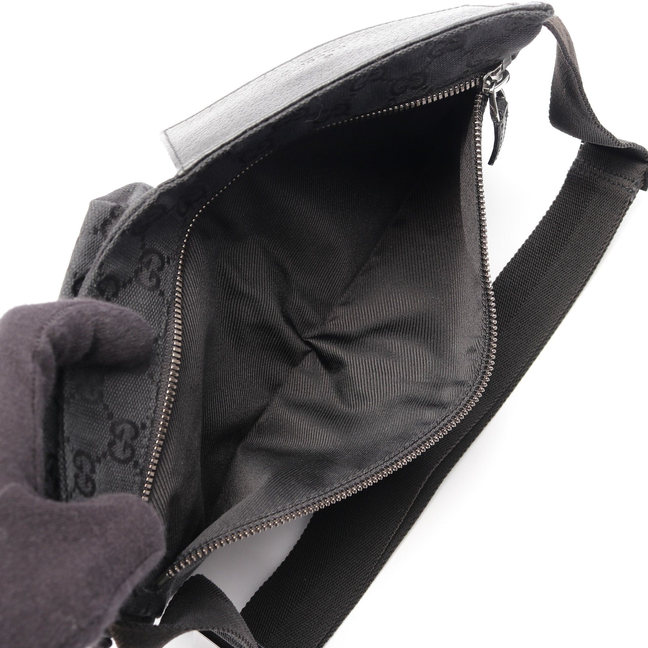 Gucci Gucci Body Bag Waist Canvas Leather Black Size ONE SIZE - 5 Thumbnail