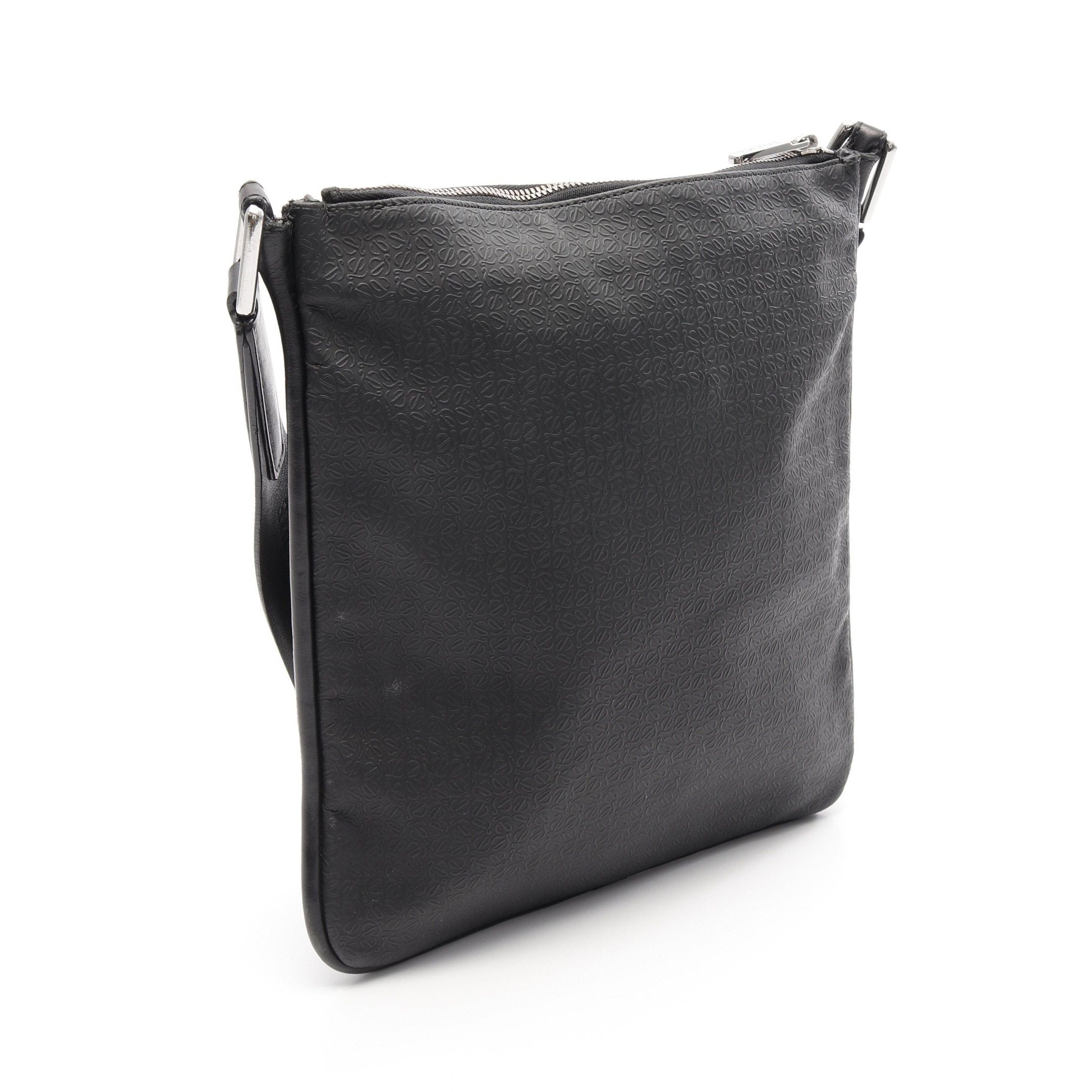 Loewe Loewe Repeat Anagram Shoulder Bag Leather Black Size ONE SIZE - 2 Thumbnail
