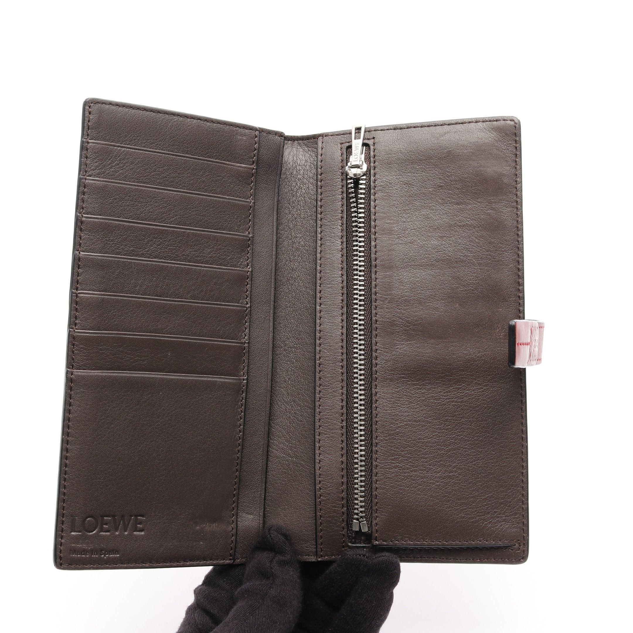 Loewe Loewe Vertical Wallet Large Bi-Fold Long Leather Red Size ONE SIZE - 3 Thumbnail