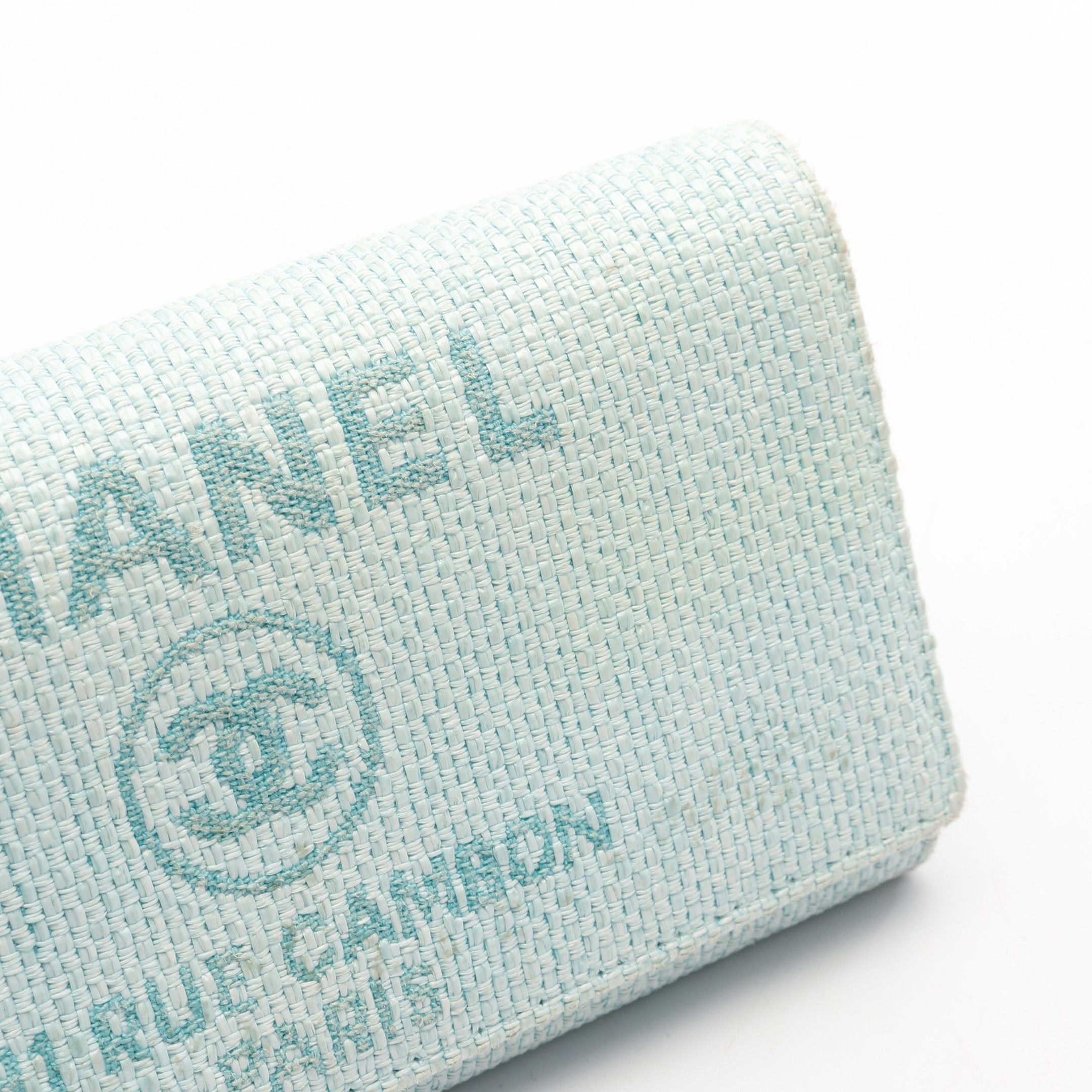 Chanel Chanel Deauville Bi-Fold Long Wallet Fabric Leather Turquoise Blue Silver Hardware Size ONE SIZE - 6 Thumbnail