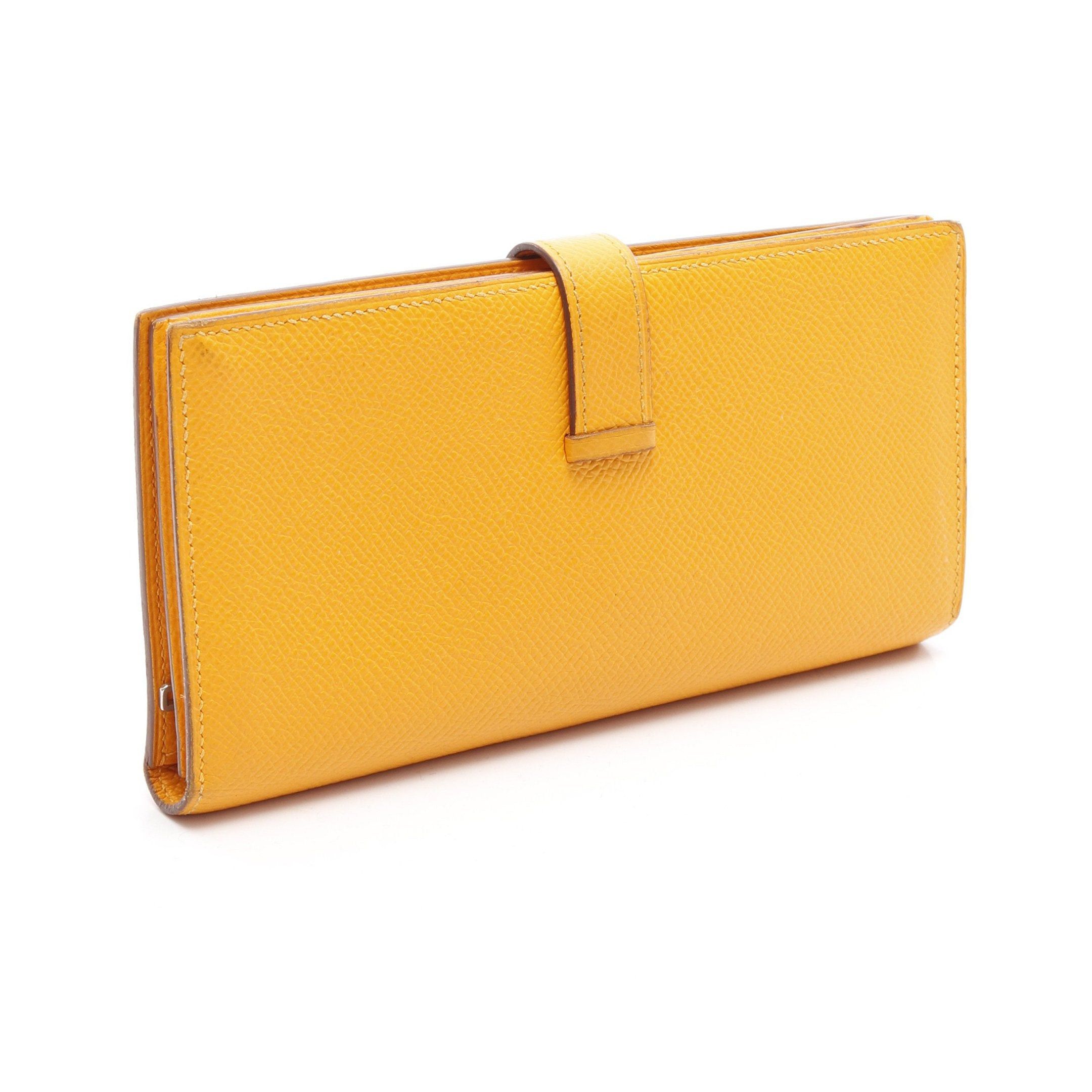 Hermes Hermes Bear Souffle Jaune Bi-Fold Long Wallet Veau Epsom Orange Silver Hardware □ R Stamp Size ONE SIZE - 2 Thumbnail