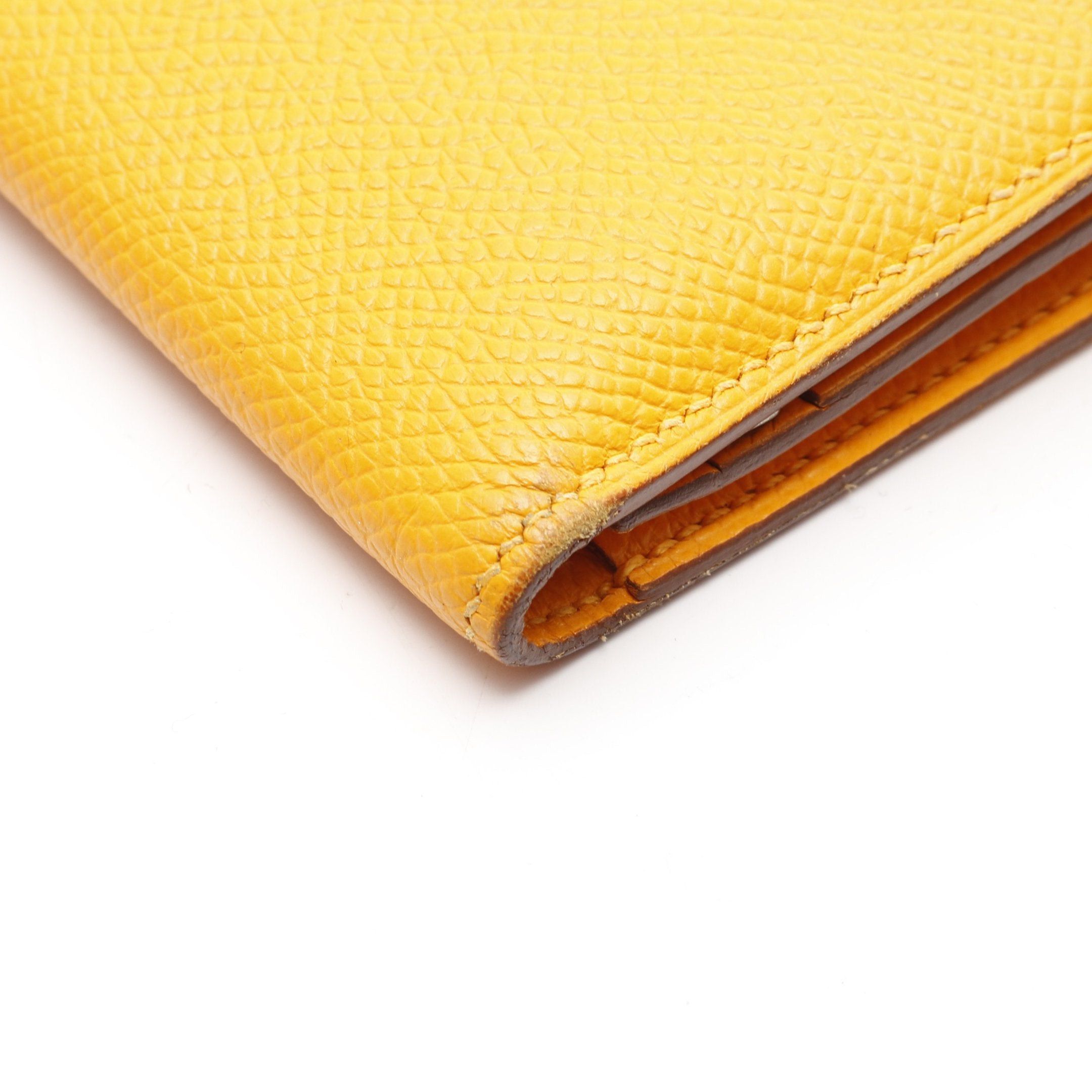 Hermes Hermes Bear Souffle Jaune Bi-Fold Long Wallet Veau Epsom Orange Silver Hardware □ R Stamp Size ONE SIZE - 8 Thumbnail