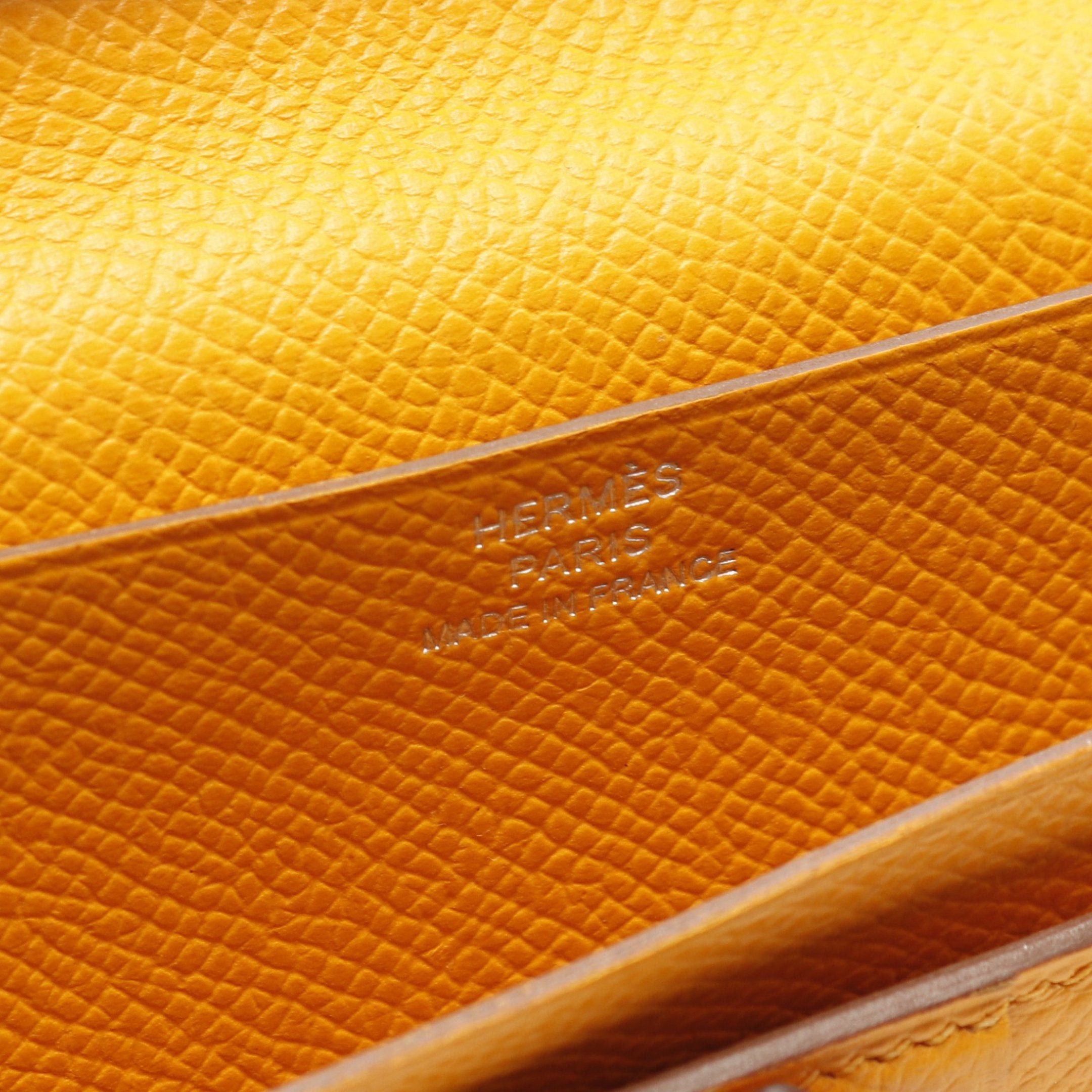 Hermes Hermes Bear Souffle Jaune Bi-Fold Long Wallet Veau Epsom Orange Silver Hardware □ R Stamp Size ONE SIZE - 4 Thumbnail