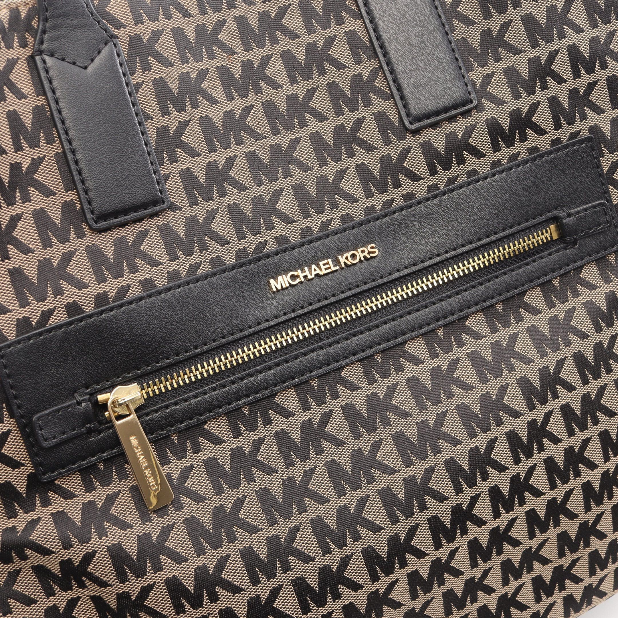 Michael Kors Michael Kors Handbag Tote Bag Canvas Leather Beige Black Logo Jacquard Size ONE SIZE - 5 Thumbnail