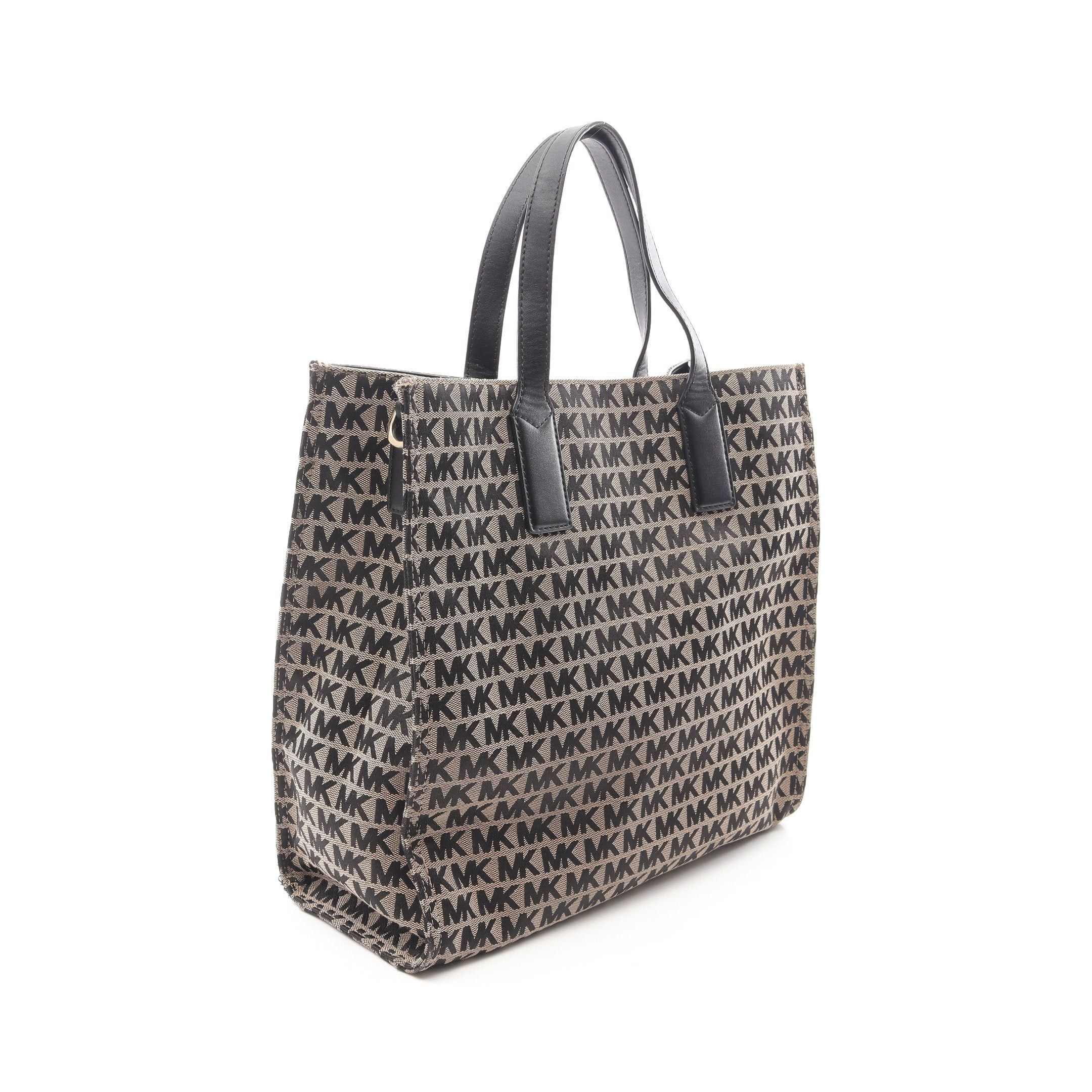 Michael Kors Michael Kors Handbag Tote Bag Canvas Leather Beige Black Logo Jacquard Size ONE SIZE - 2 Thumbnail