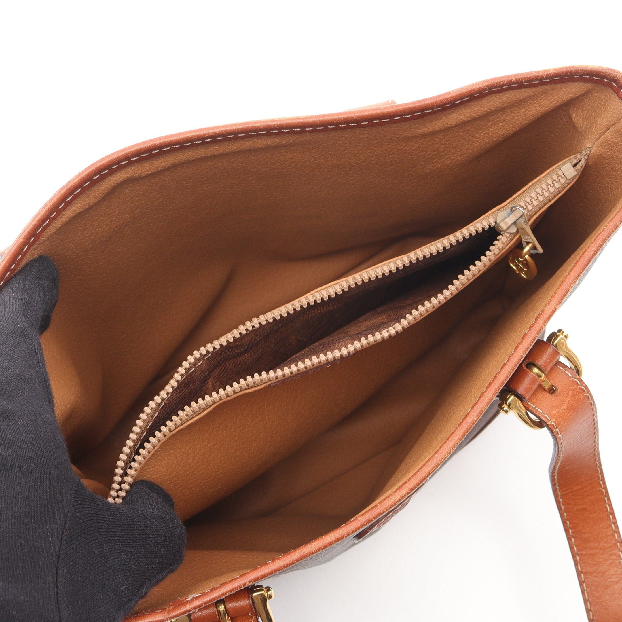 Celine Celine Macadam Handbag Tote Bag Leather Brown Dark Size ONE SIZE - 3 Thumbnail