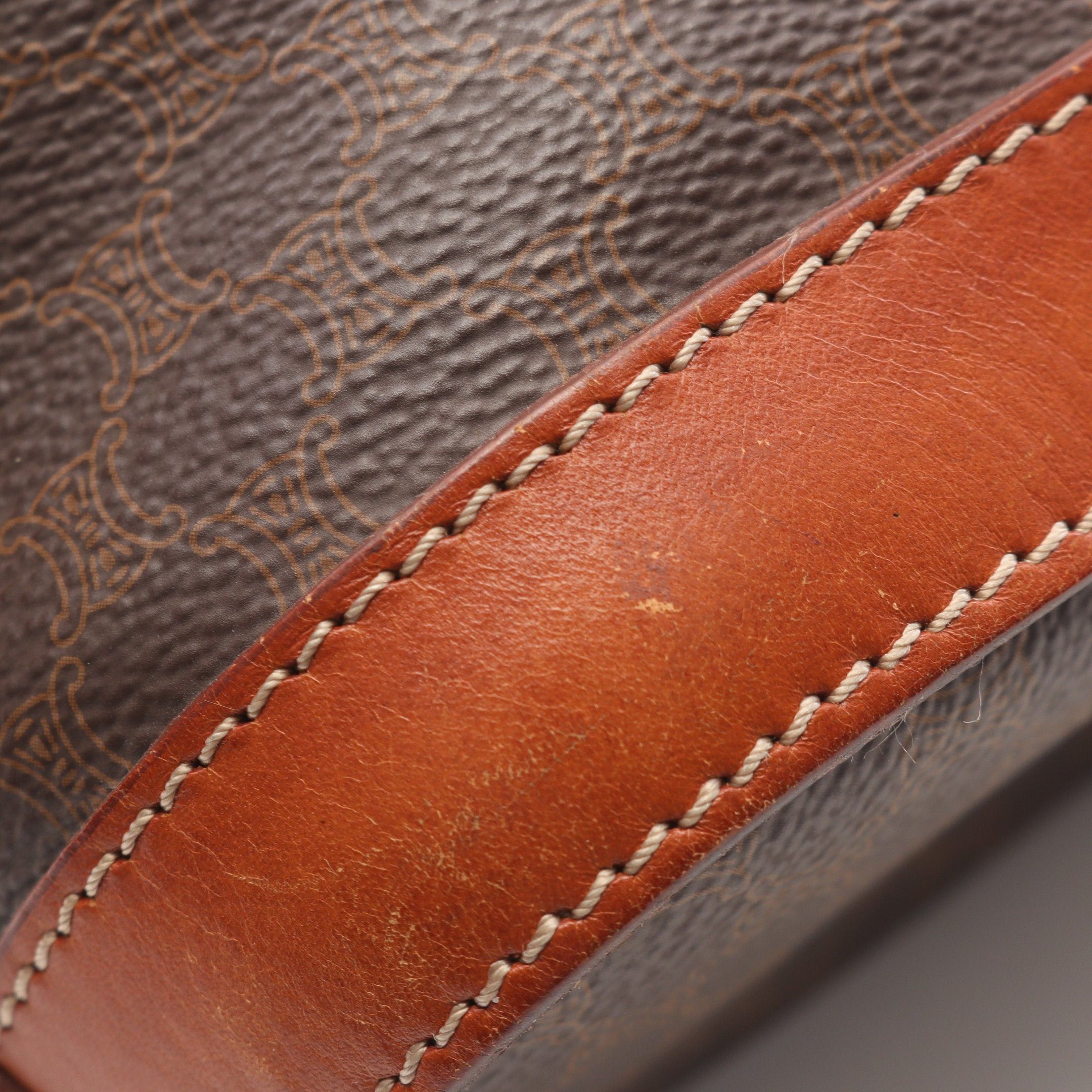Celine Celine Macadam Handbag Tote Bag Leather Brown Dark Size ONE SIZE - 13 Thumbnail