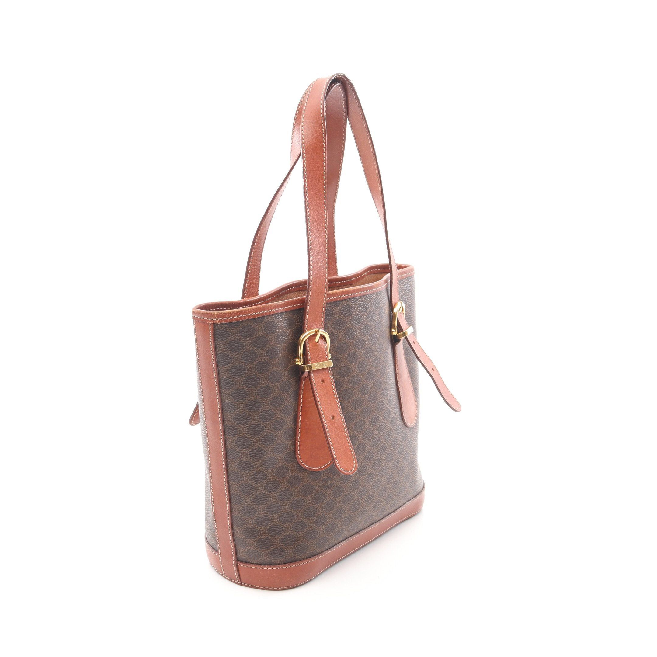 Celine Celine Macadam Handbag Tote Bag Leather Brown Dark Size ONE SIZE - 2 Thumbnail