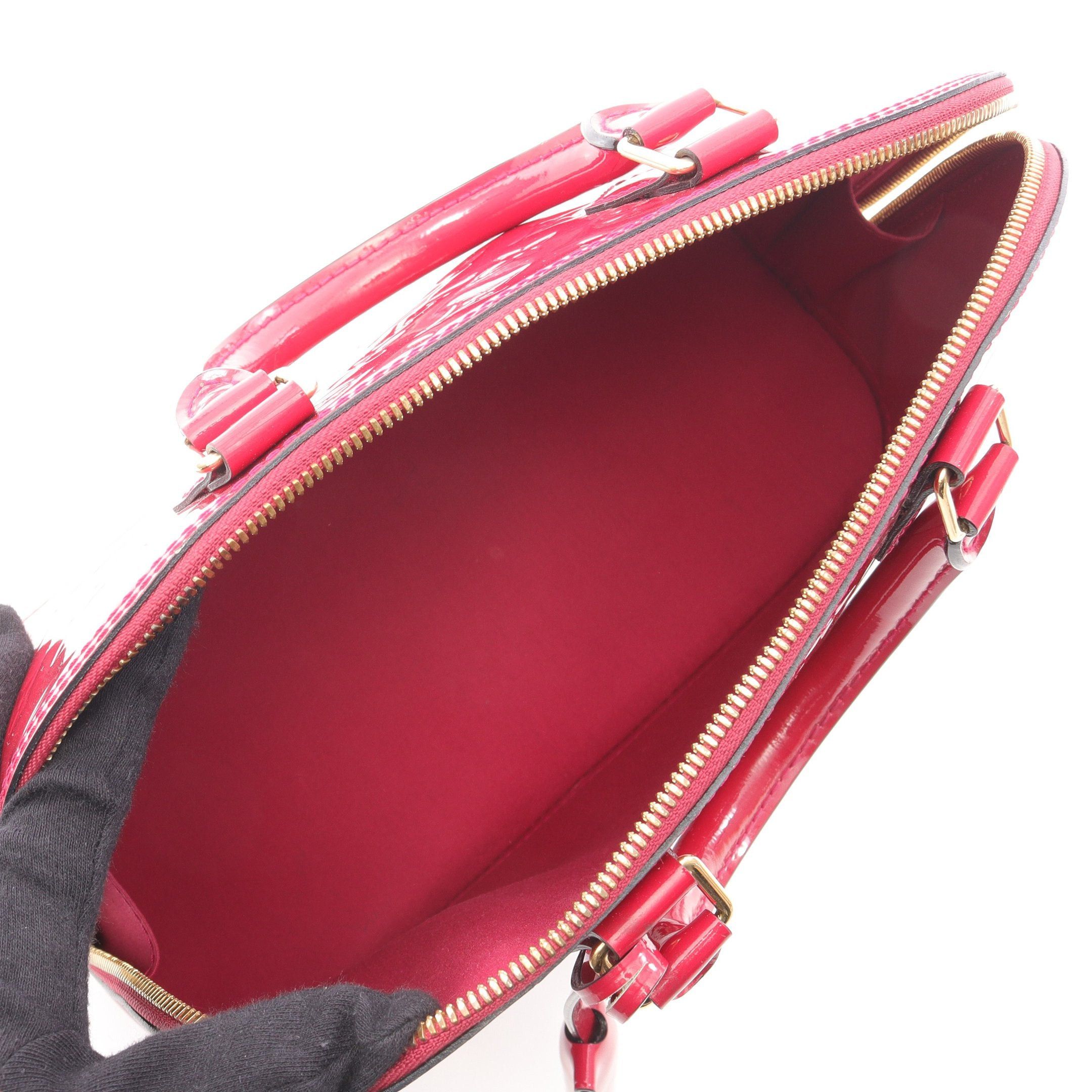 Louis Vuitton Louis Vuitton Alma Pm Monogram Vernis Magenta Handbag Leather Pink Purple Size ONE SIZE - 3 Thumbnail