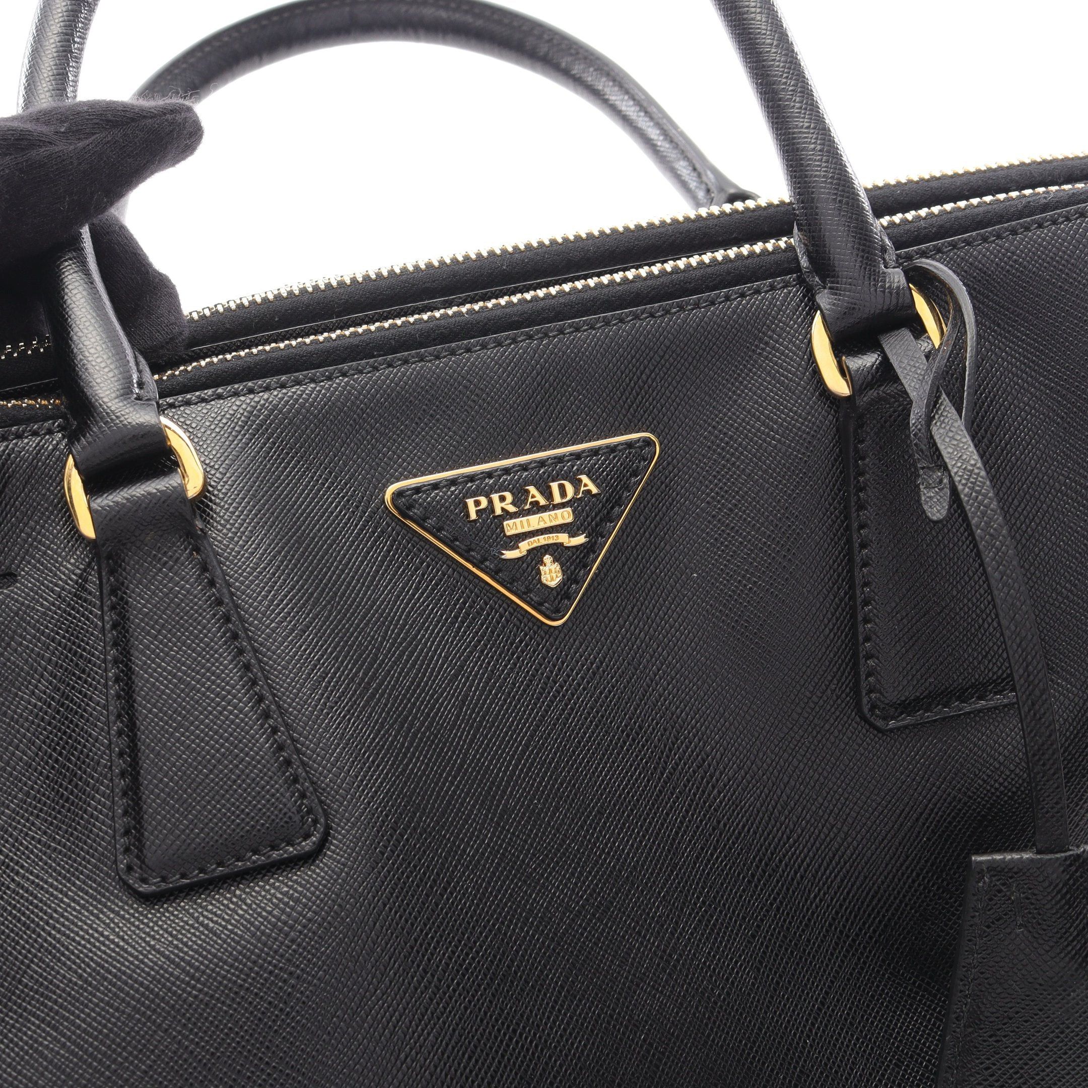 Prada Prada Saffiano Lux Galleria Handbag Leather Black Size ONE SIZE - 5 Thumbnail