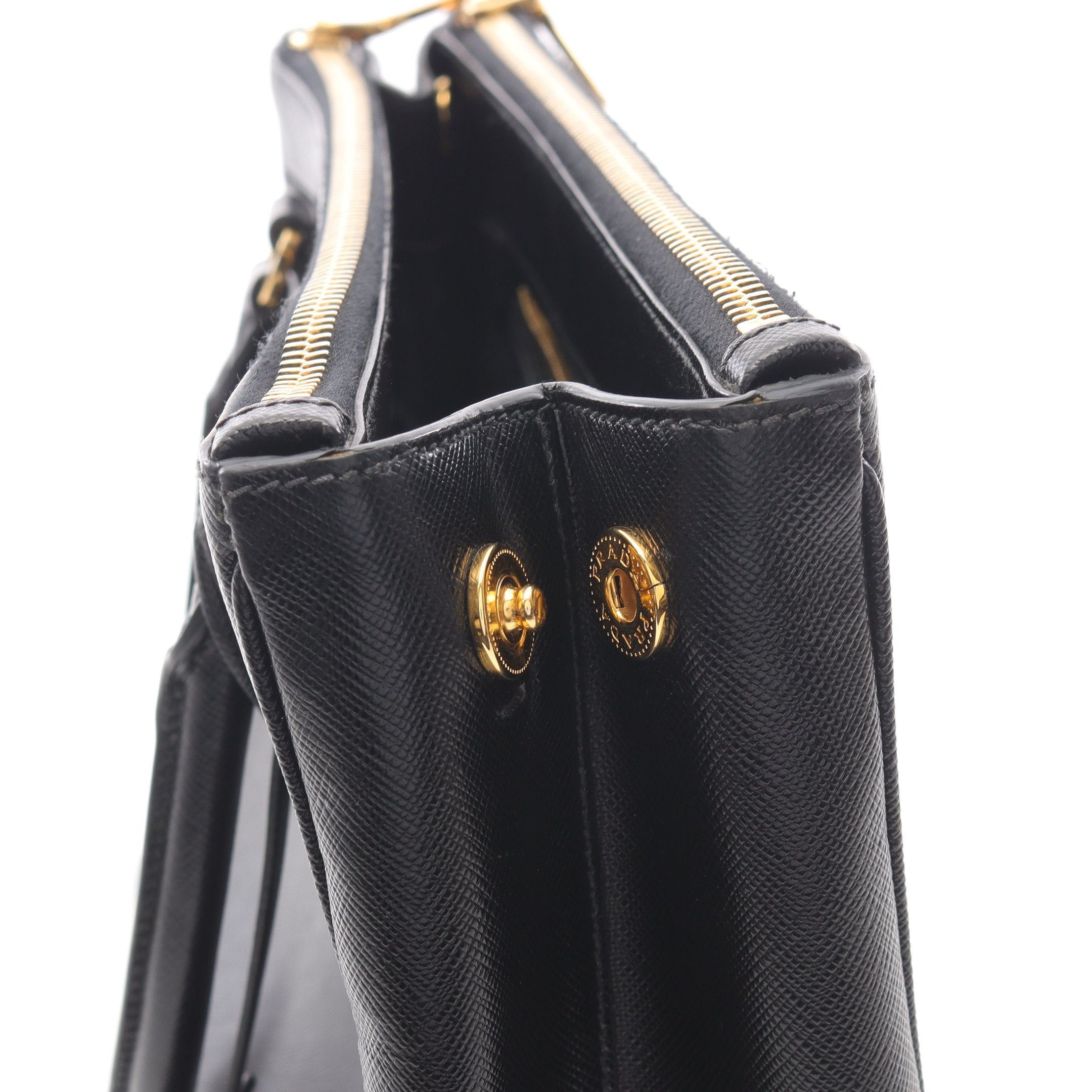 Prada Prada Saffiano Lux Galleria Handbag Leather Black Size ONE SIZE - 8 Thumbnail