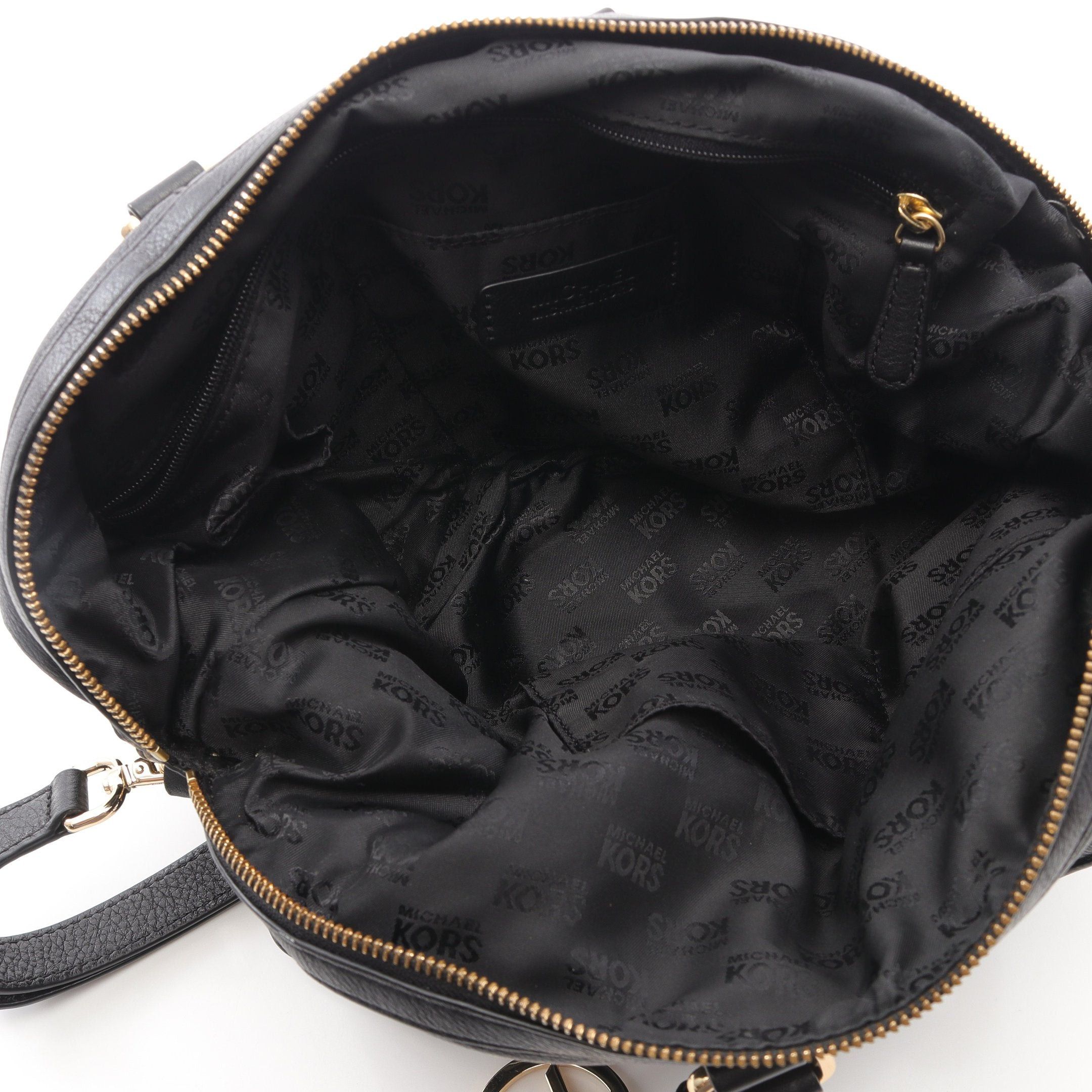Michael Kors Michael Kors Bedford Luggage Md Satchel Handbag Leather Black Size ONE SIZE - 3 Thumbnail