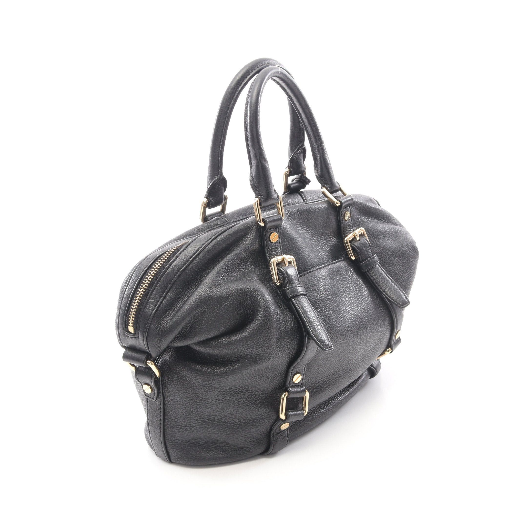 Michael Kors Michael Kors Bedford Luggage Md Satchel Handbag Leather Black Size ONE SIZE - 2 Thumbnail