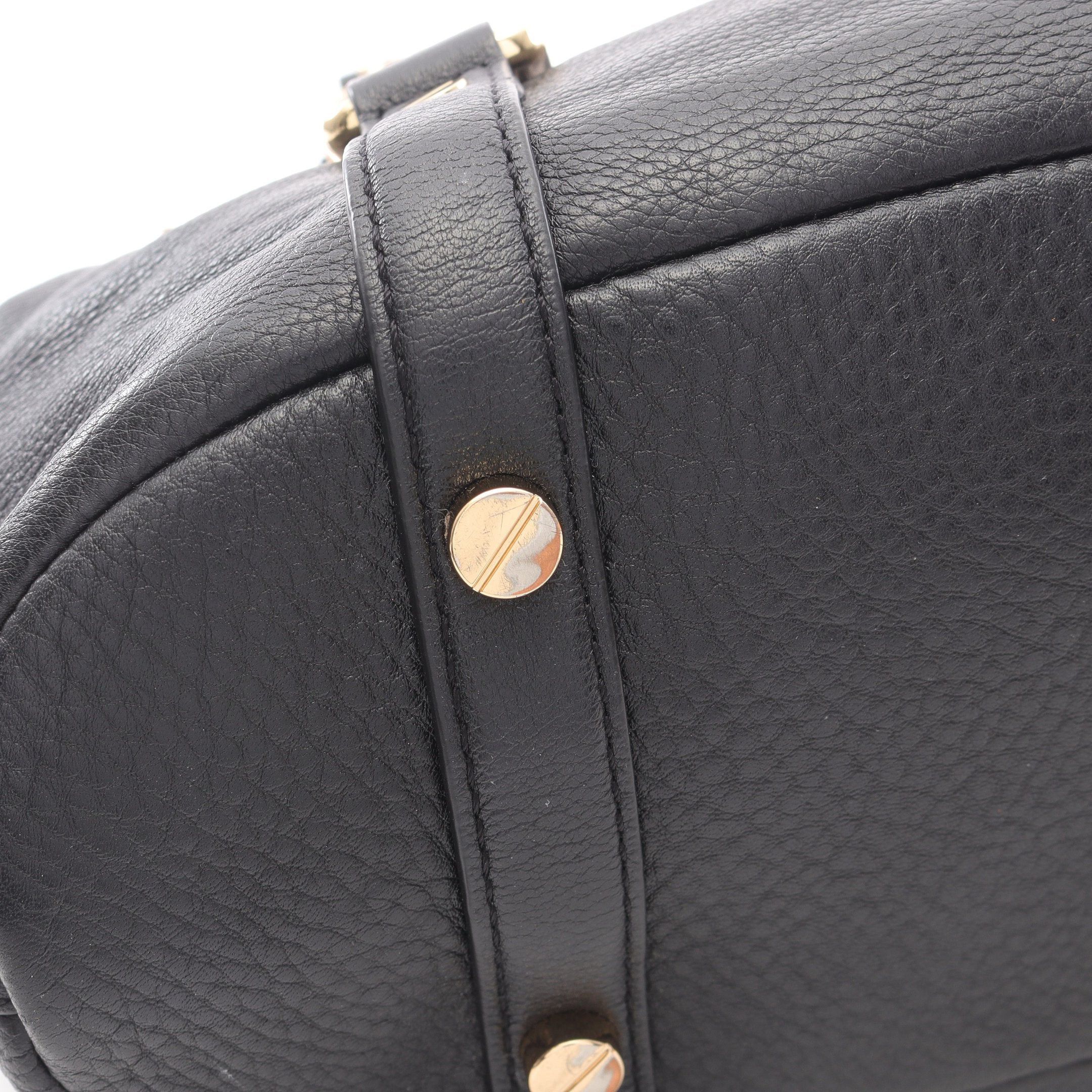 Michael Kors Michael Kors Bedford Luggage Md Satchel Handbag Leather Black Size ONE SIZE - 7 Thumbnail