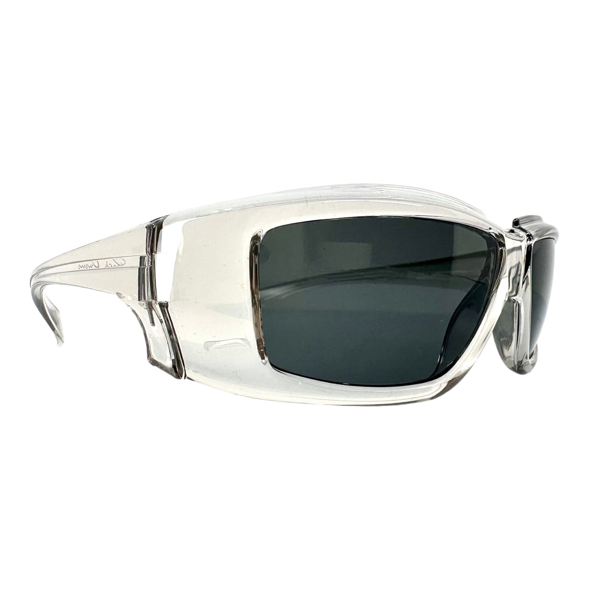 Pre-owned Rick Owens Square Temple Glasses Transparent In Multi