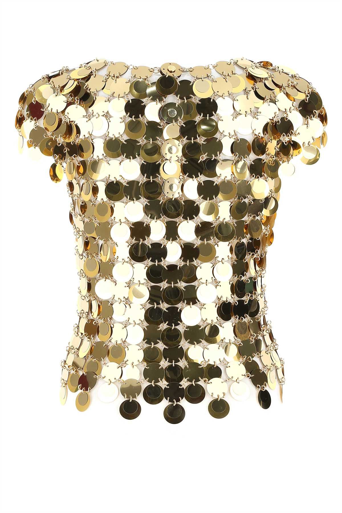 Paco Rabanne Gold Sequins Top Size XXS / US 00 / IT 34 - 2 Thumbnail