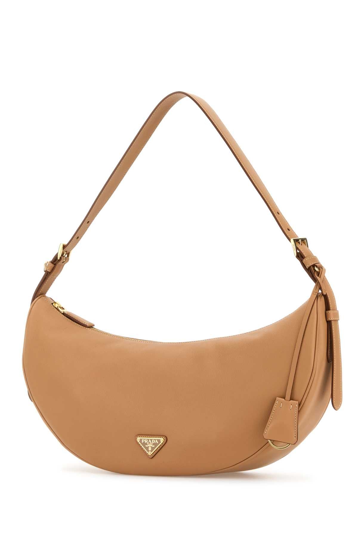 Prada Peach Leather Large Prada Demi-Lune Crossbody Bag Size ONE SIZE - 2 Thumbnail