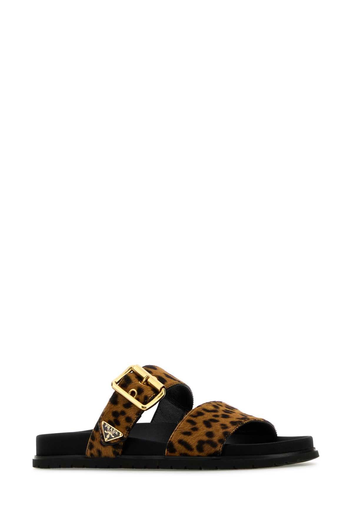Prada Printed Calf Hair Slippers Size US 5 / IT 35 - 2 Thumbnail