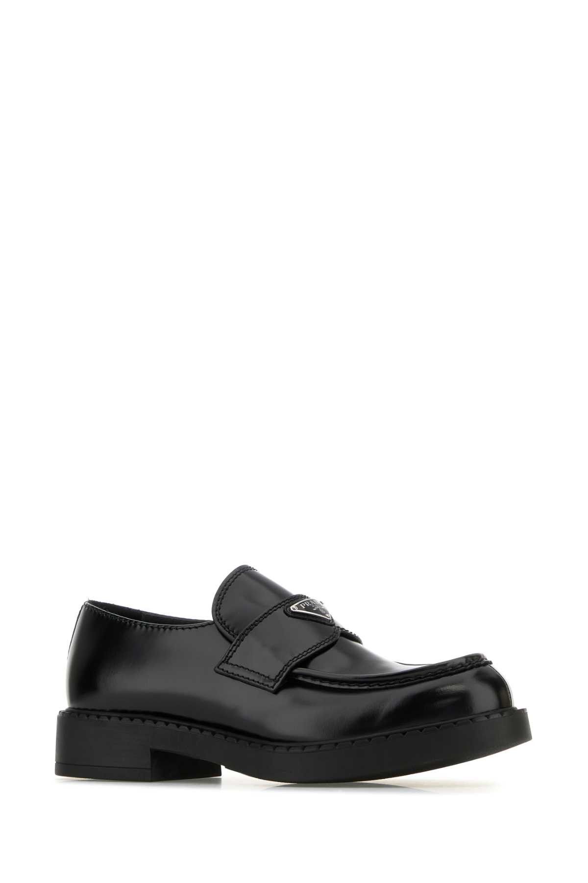 Prada Black Leather Chocolate Loafers Size US 10 / EU 43 - 2 Thumbnail
