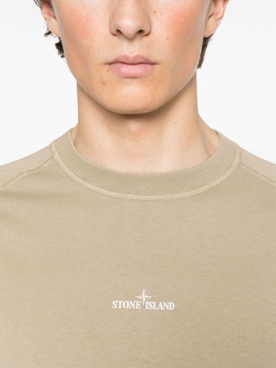 Stone Island STONE ISLAND Men T-Shirts 2100020S0080 V009A Beige Size US S / EU 44-46 / 1 - 2 Thumbnail