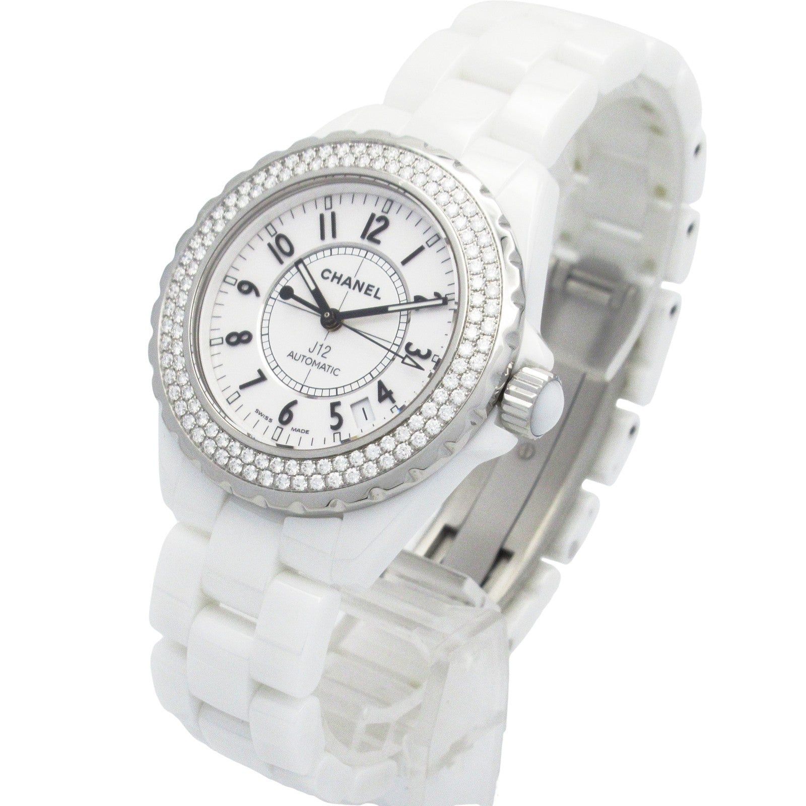 Chanel Chanel J12 Bezel Diamond Mens Watch Automatic Winding Ceramic White Size ONE SIZE - 2 Thumbnail