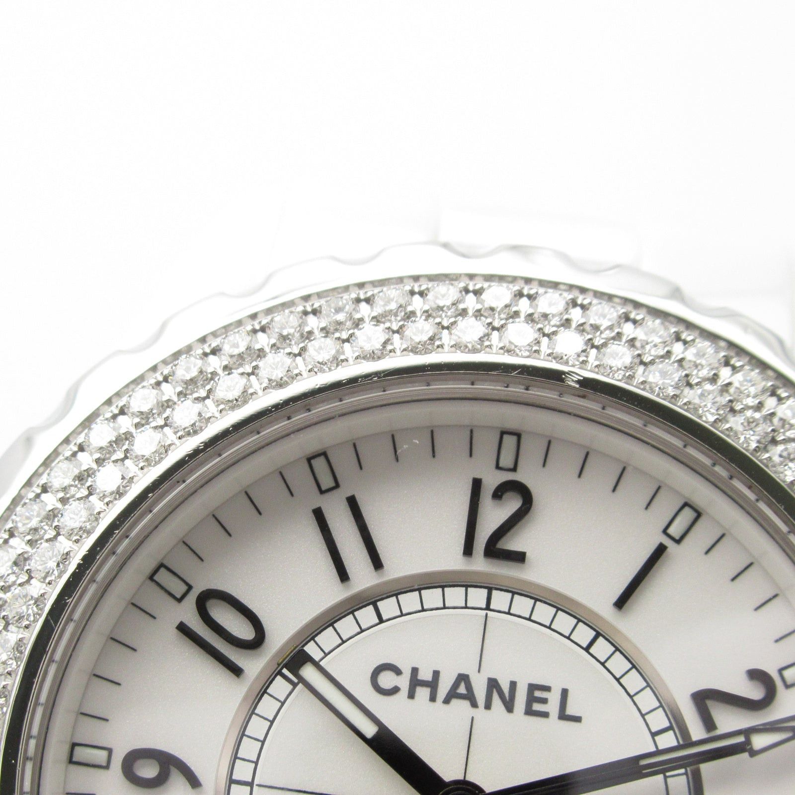 Chanel Chanel J12 Bezel Diamond Mens Watch Automatic Winding Ceramic White Size ONE SIZE - 12 Thumbnail