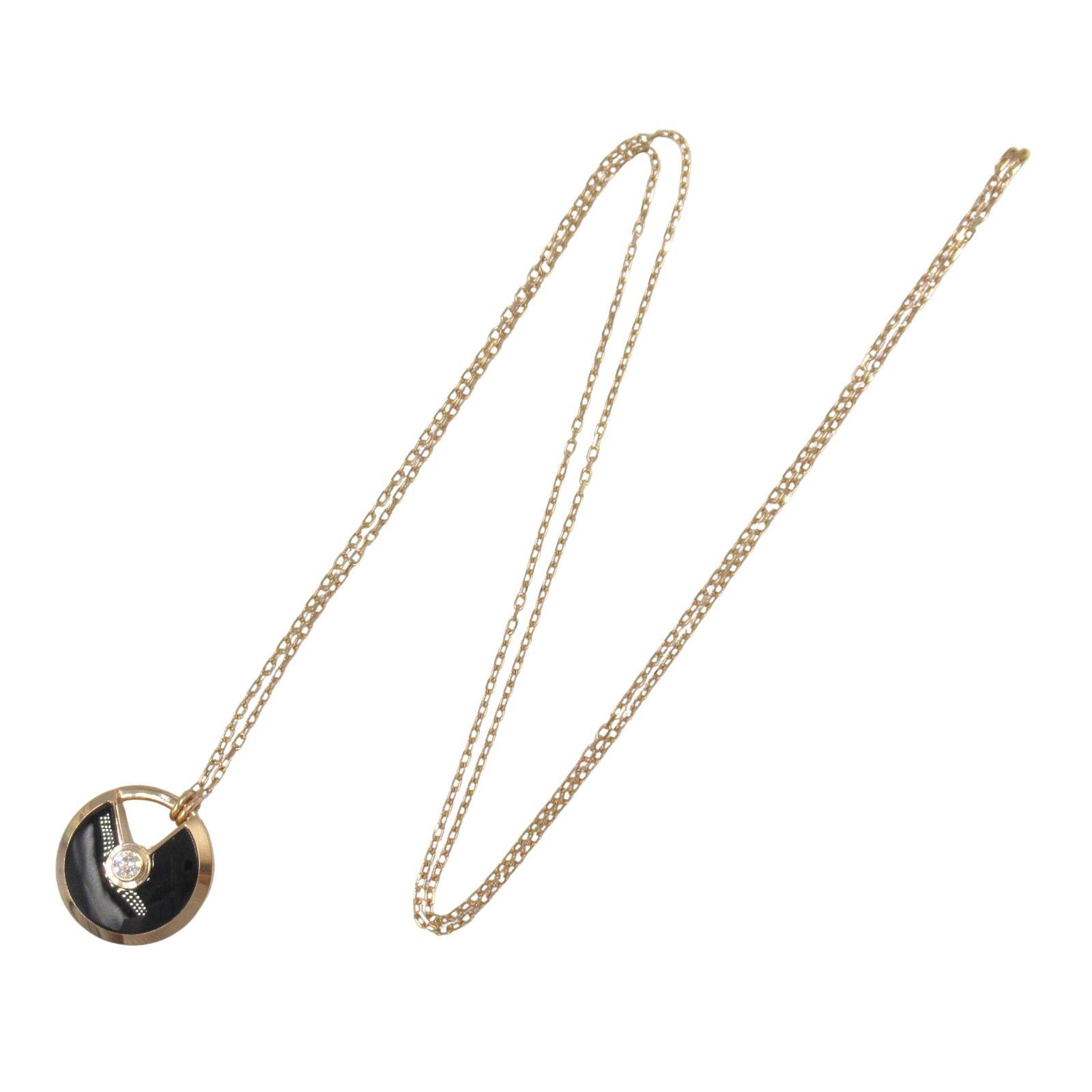 Cartier Cartier Amulet Necklace Onyx K18Pg (Pink Gold) Diamond Clear Black Size ONE SIZE - 3 Thumbnail