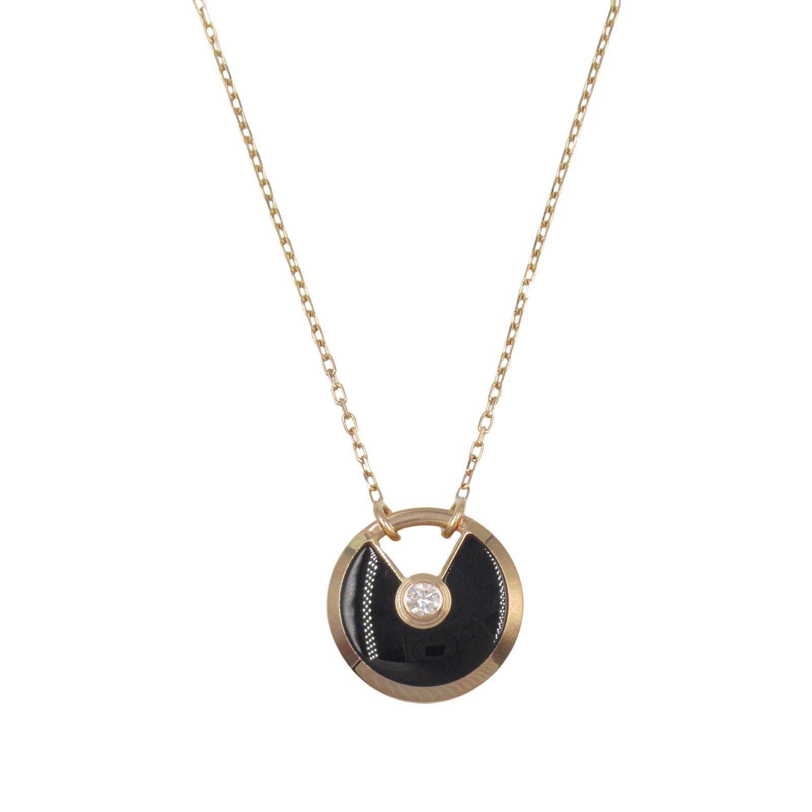 Cartier Cartier Amulet Necklace Onyx K18Pg (Pink Gold) Diamond Clear Black Size ONE SIZE - 2 Thumbnail