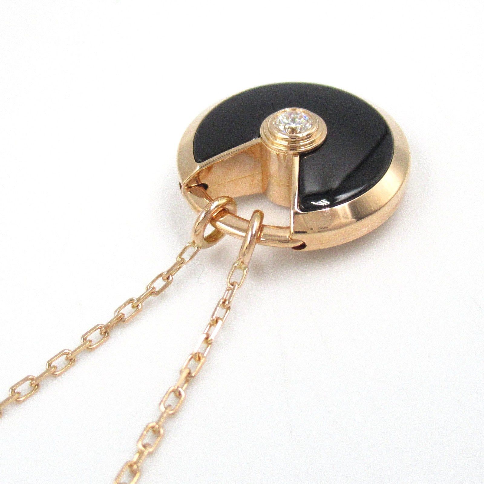 Cartier Cartier Amulet Necklace Onyx K18Pg (Pink Gold) Diamond Clear Black Size ONE SIZE - 7 Thumbnail