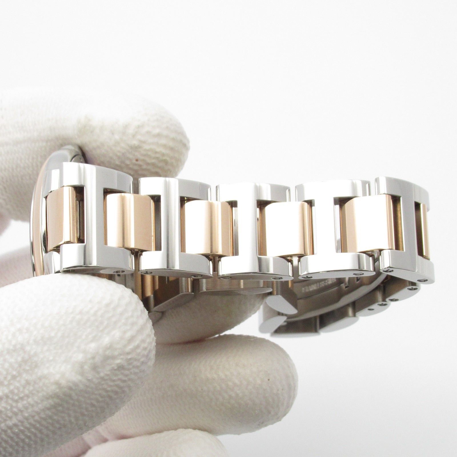 Cartier Baron Blue Boys Watch Automatic Winding K18Pg (Pink Gold) Stainless Steel Silver