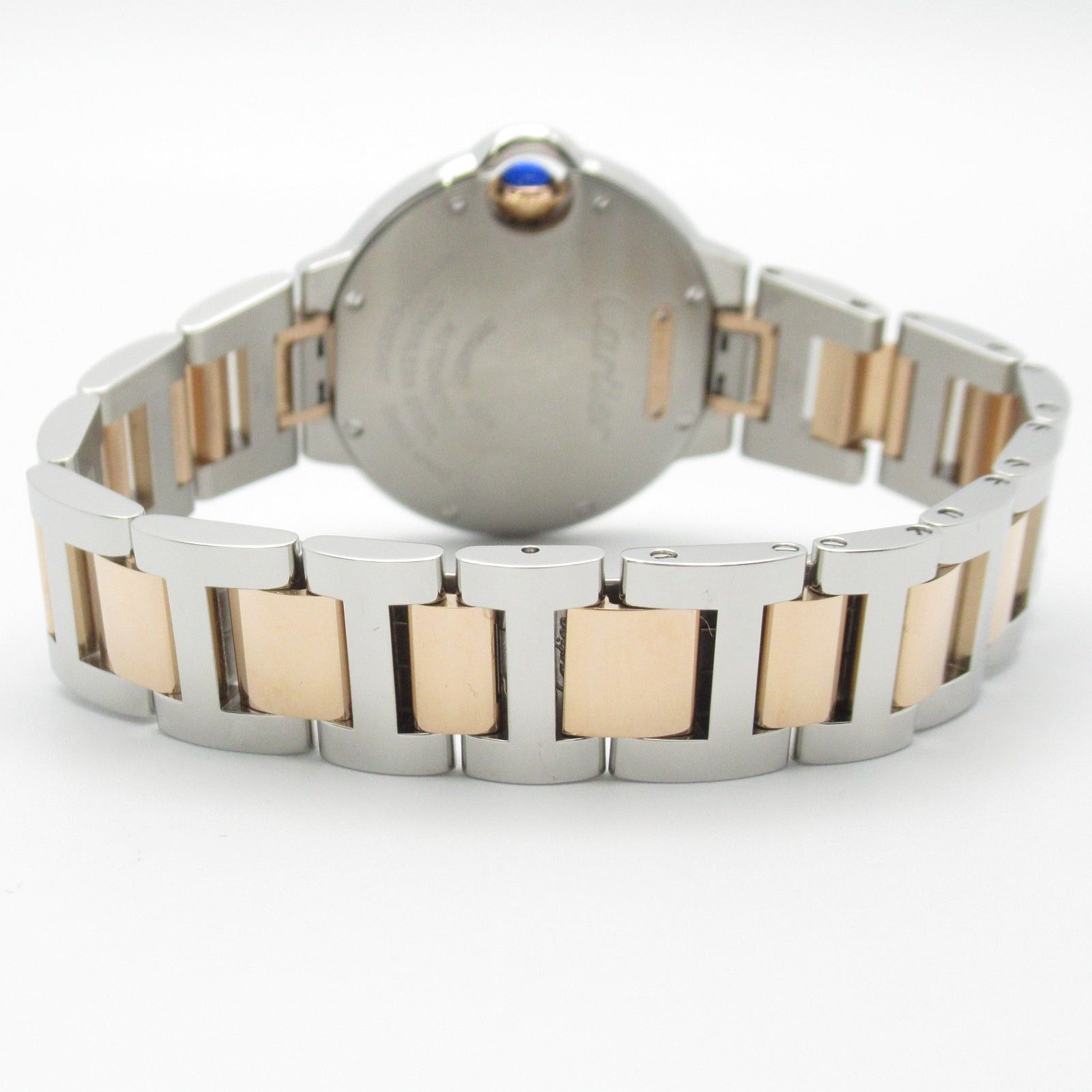 Cartier Baron Blue Boys Watch Automatic Winding K18Pg (Pink Gold) Stainless Steel Silver