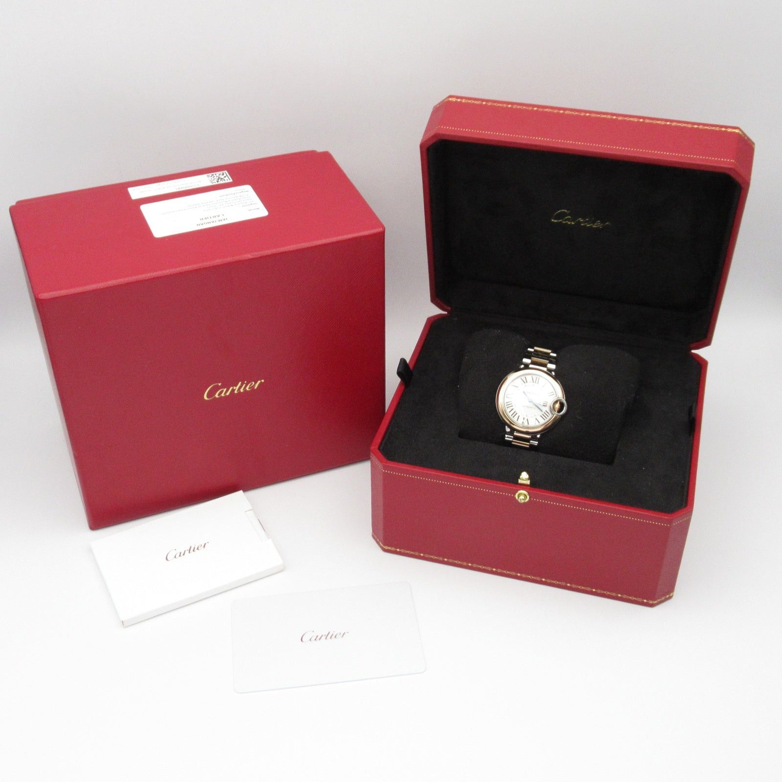 Cartier Baron Blue Boys Watch Automatic Winding K18Pg (Pink Gold) Stainless Steel Silver