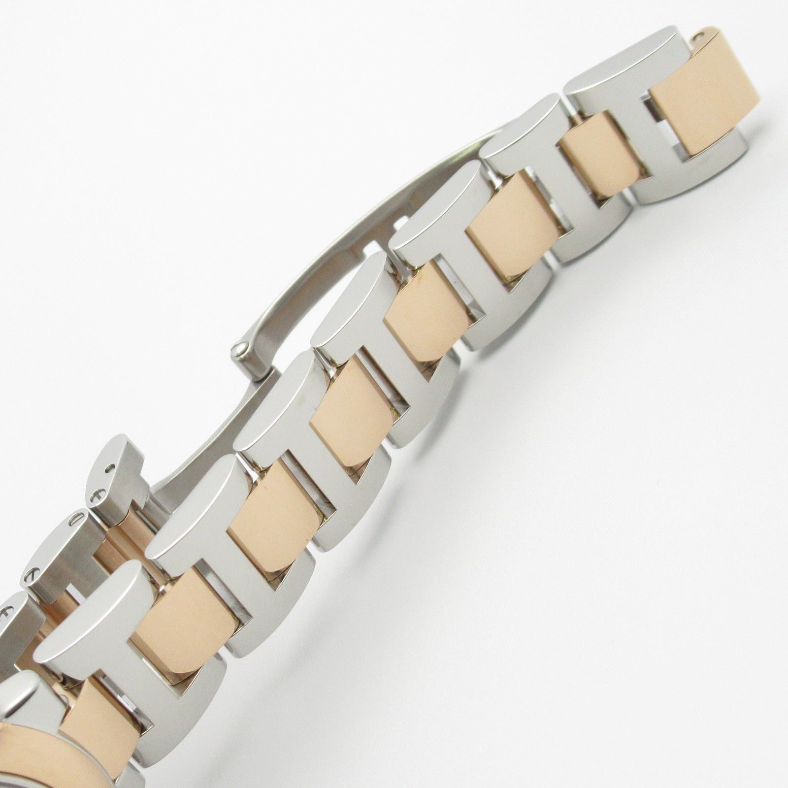 Cartier Baron Blue Boys Watch Automatic Winding K18Pg (Pink Gold) Stainless Steel Silver