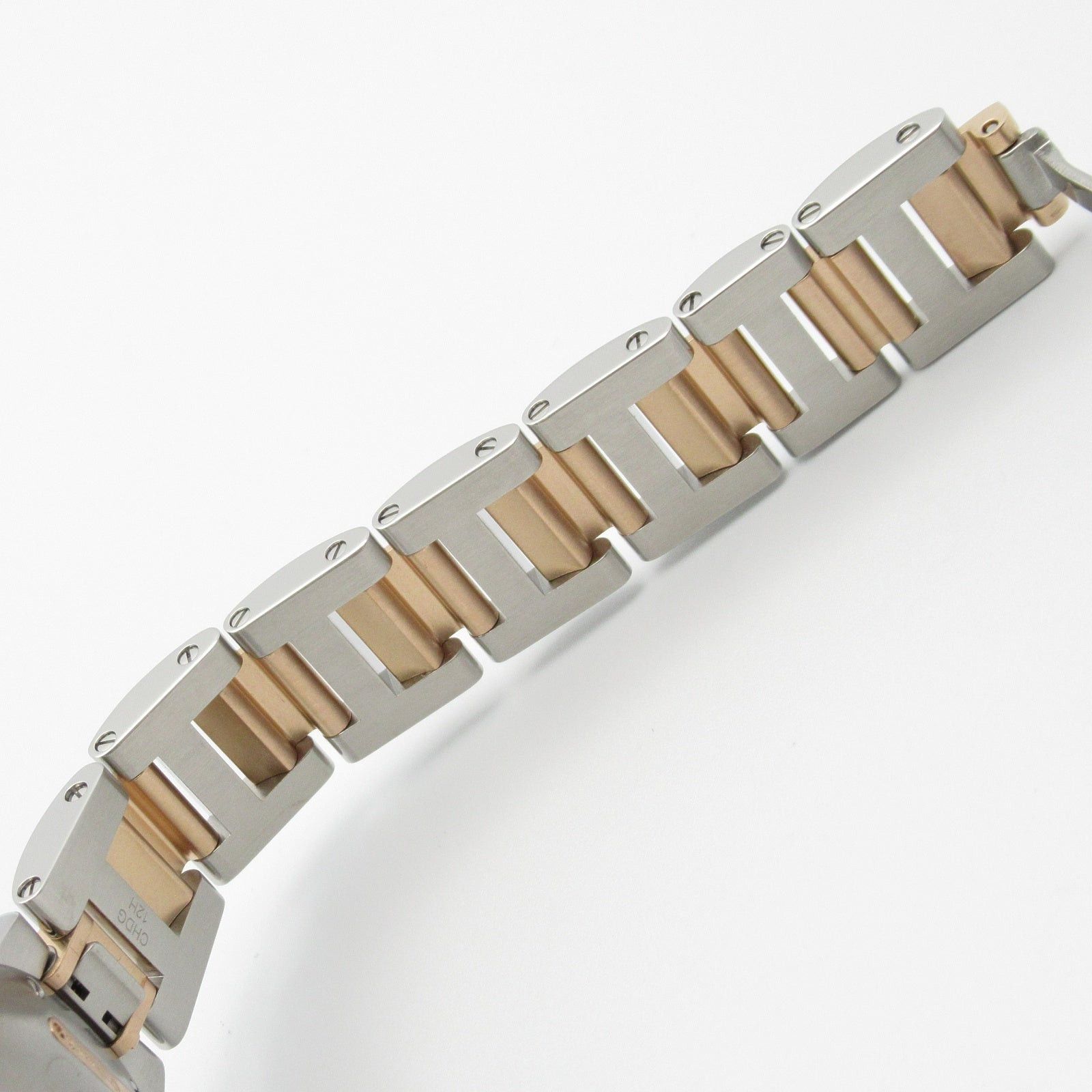 Cartier Baron Blue Boys Watch Automatic Winding K18Pg (Pink Gold) Stainless Steel Silver