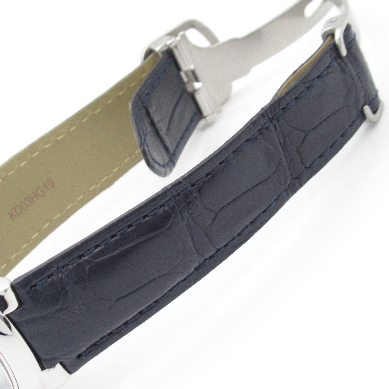 Cartier Cartier Baron Blue Mens Watch Automatic Winding Stainless Steel Crocodile Leather Size ONE SIZE - 15 Thumbnail