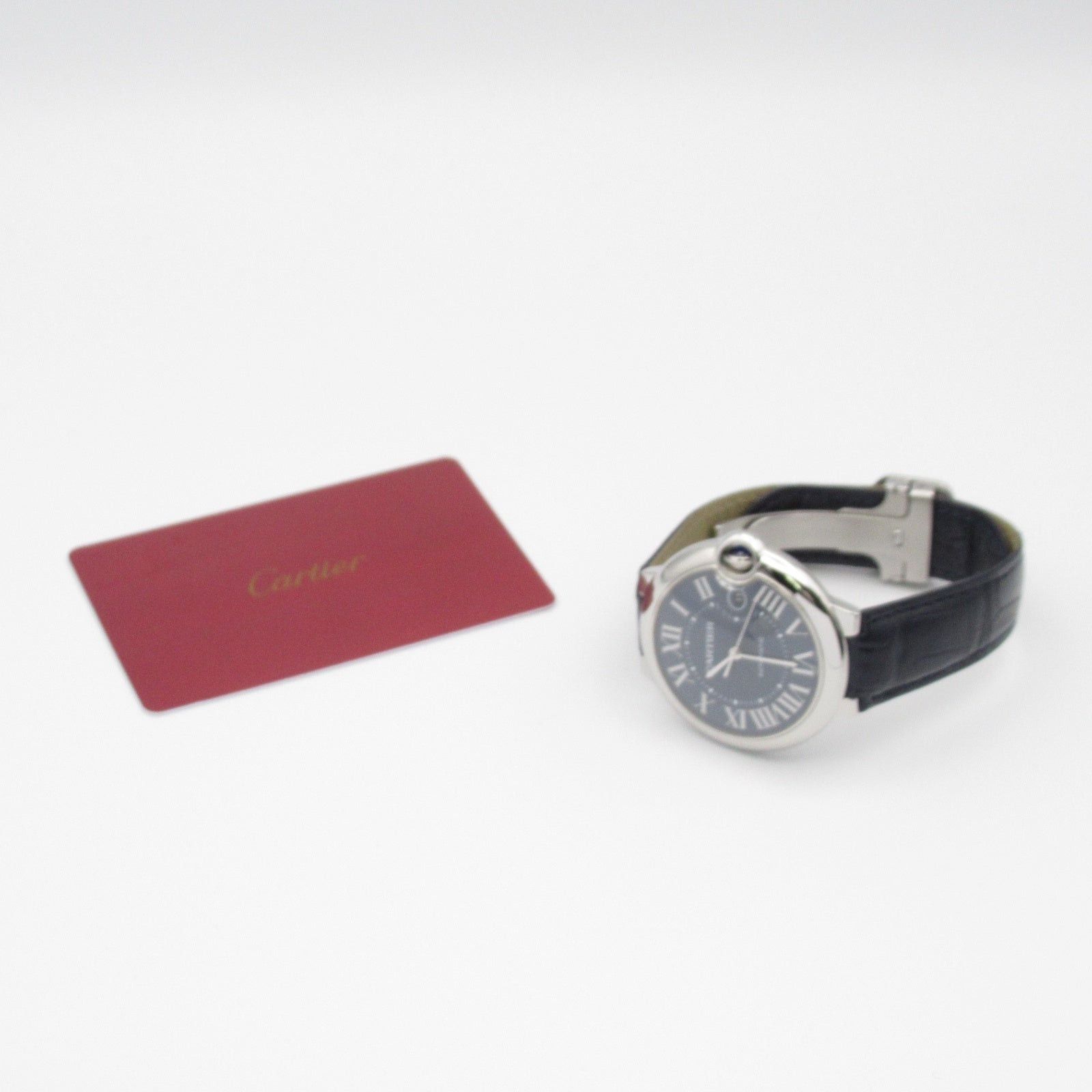 Cartier Cartier Baron Blue Mens Watch Automatic Winding Stainless Steel Crocodile Leather Size ONE SIZE - 11 Thumbnail