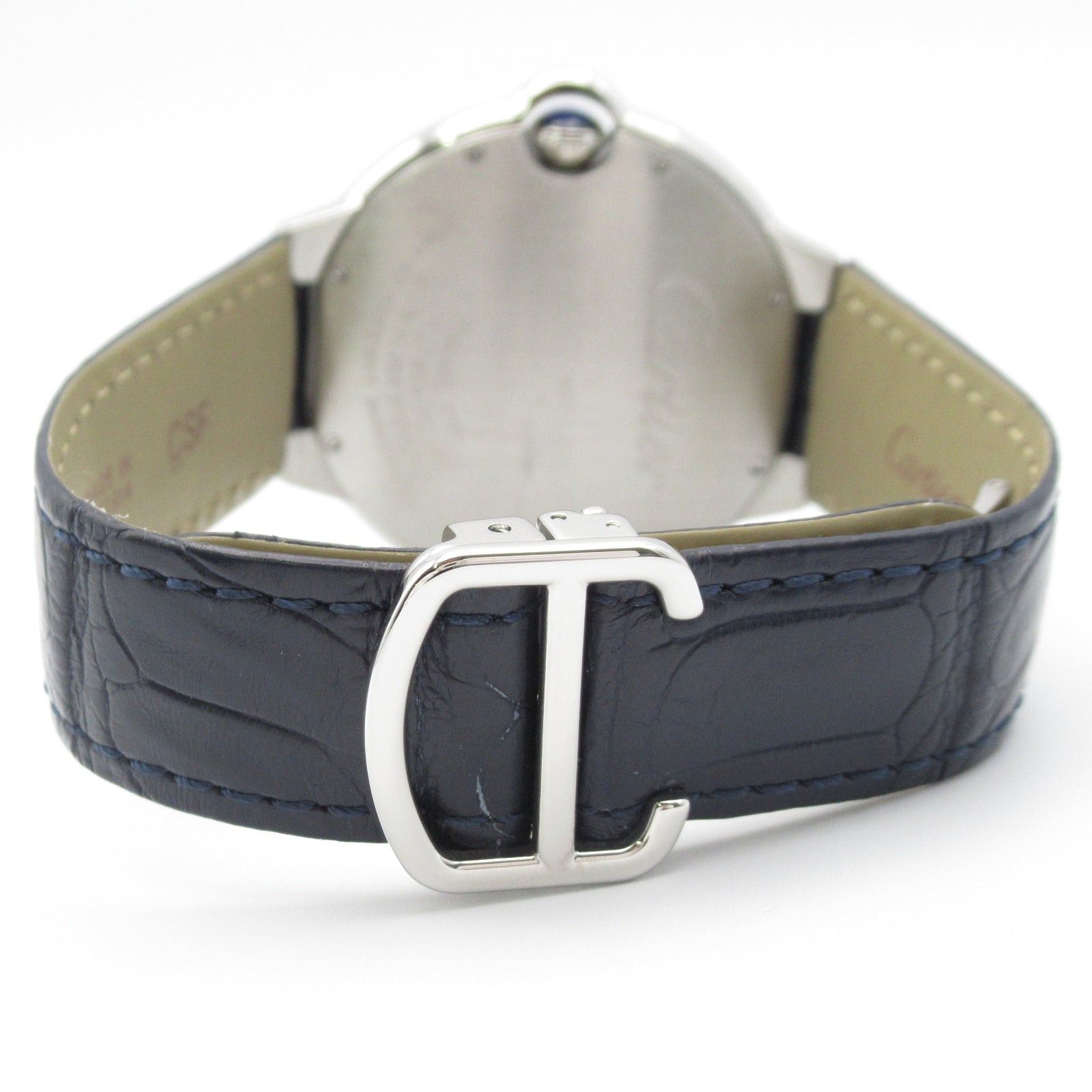 Cartier Cartier Baron Blue Mens Watch Automatic Winding Stainless Steel Crocodile Leather Size ONE SIZE - 4 Thumbnail