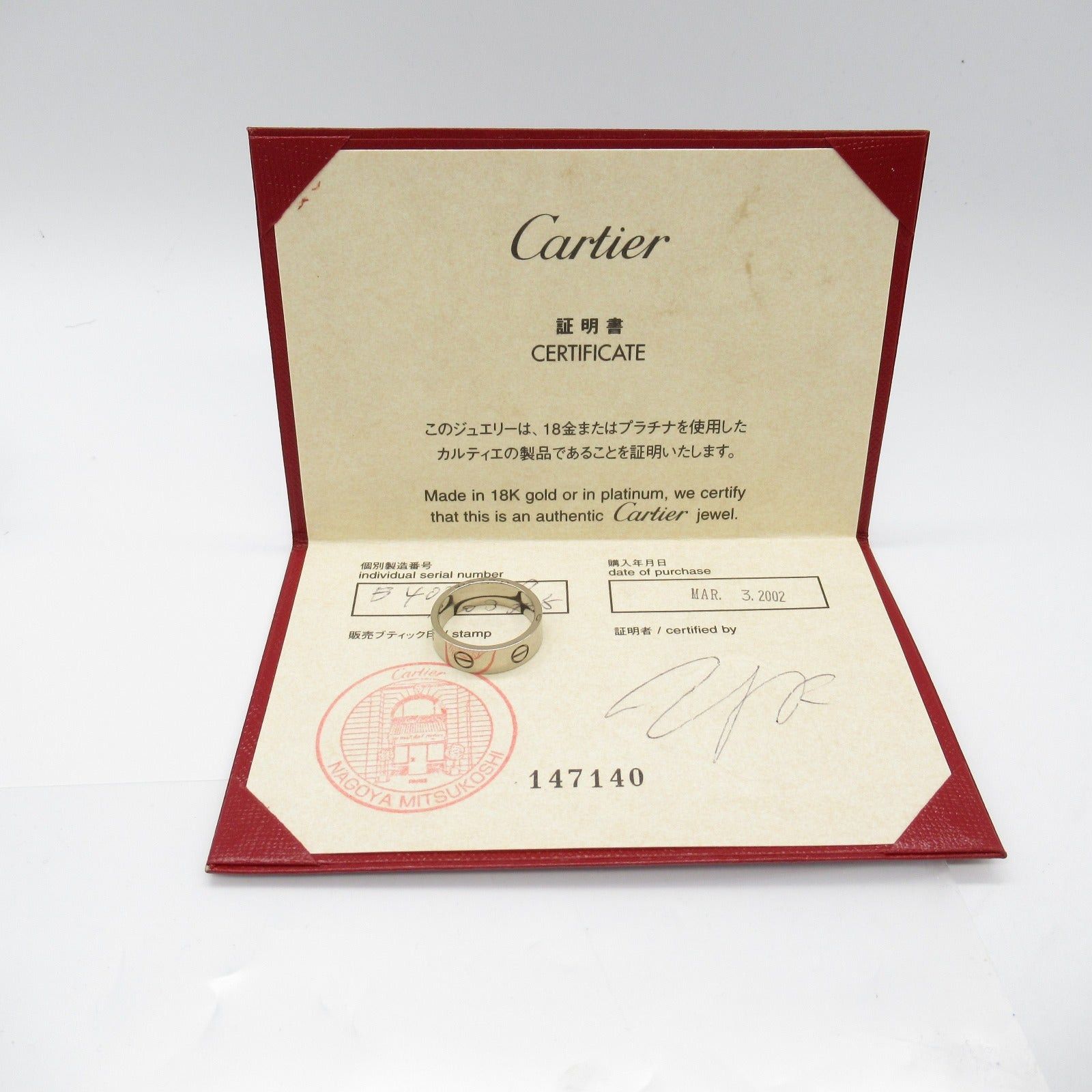 Cartier Cartier Love Ring K18Wg (White Gold) Silver Size ONE SIZE - 5 Thumbnail
