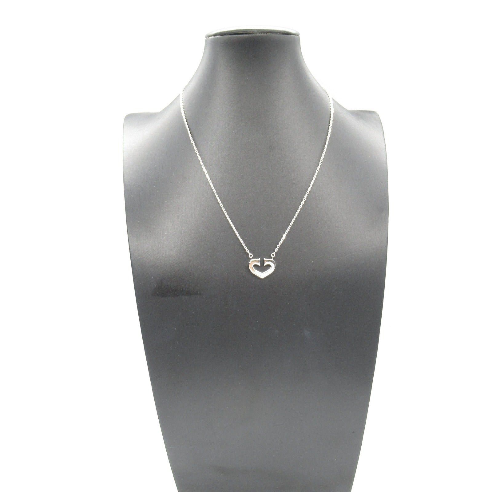 Cartier Cartier C Heart Necklace K18Wg (White Gold) Silver Size ONE SIZE - 7 Thumbnail