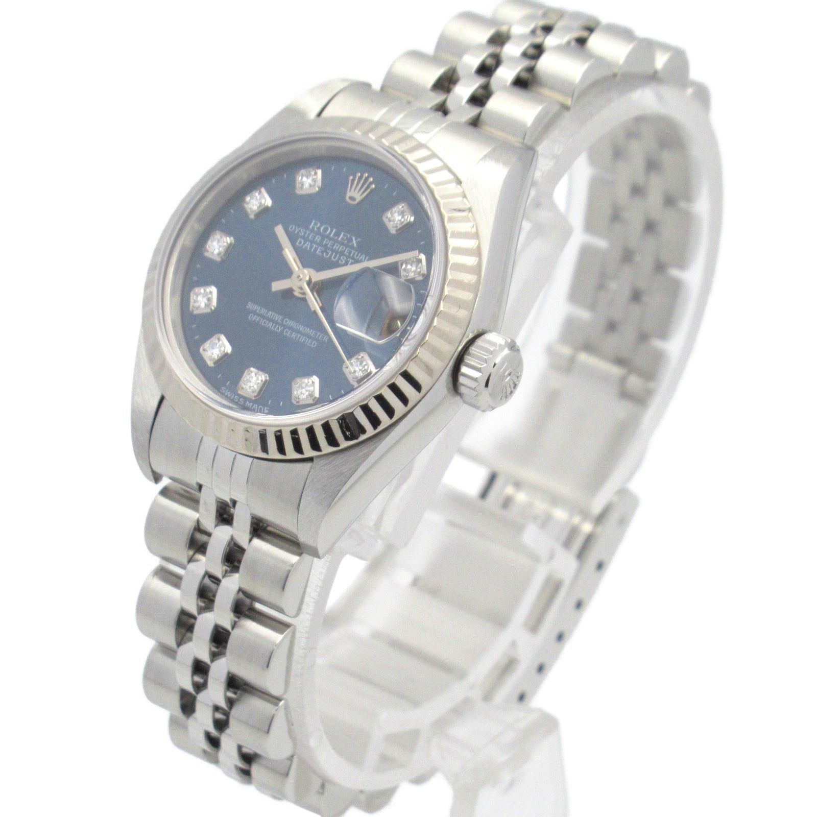 Rolex Rolex Datejust 10P Diamond A Women Watch Automatic Winding K18Wg (White Gold) Stainless Steel Blue Np Size ONE SIZE - 2 Thumbnail