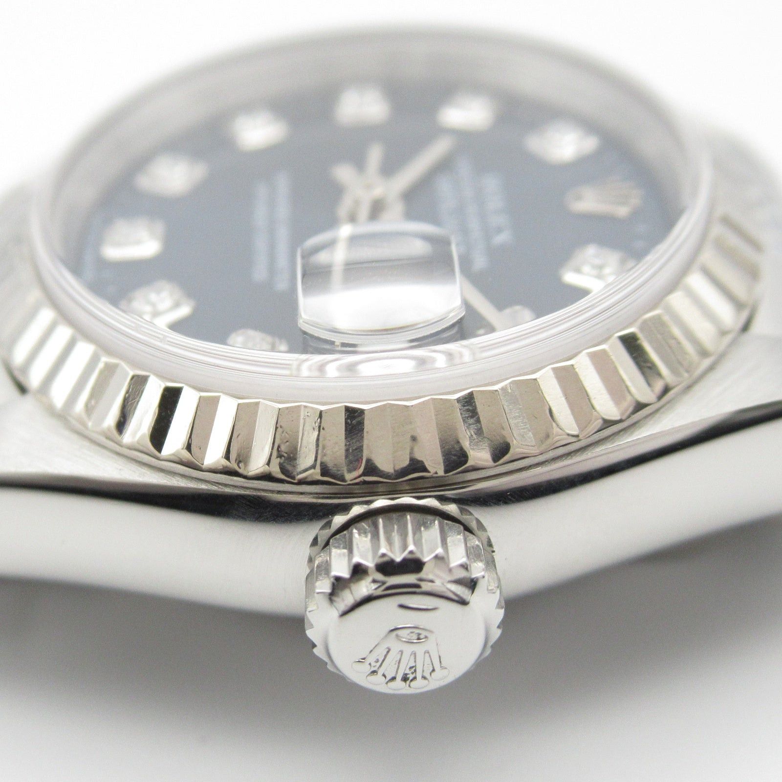 Rolex Rolex Datejust 10P Diamond A Women Watch Automatic Winding K18Wg (White Gold) Stainless Steel Blue Np Size ONE SIZE - 10 Thumbnail