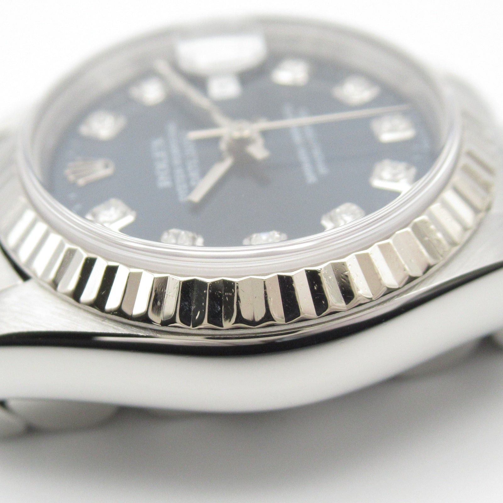 Rolex Rolex Datejust 10P Diamond A Women Watch Automatic Winding K18Wg (White Gold) Stainless Steel Blue Np Size ONE SIZE - 11 Thumbnail