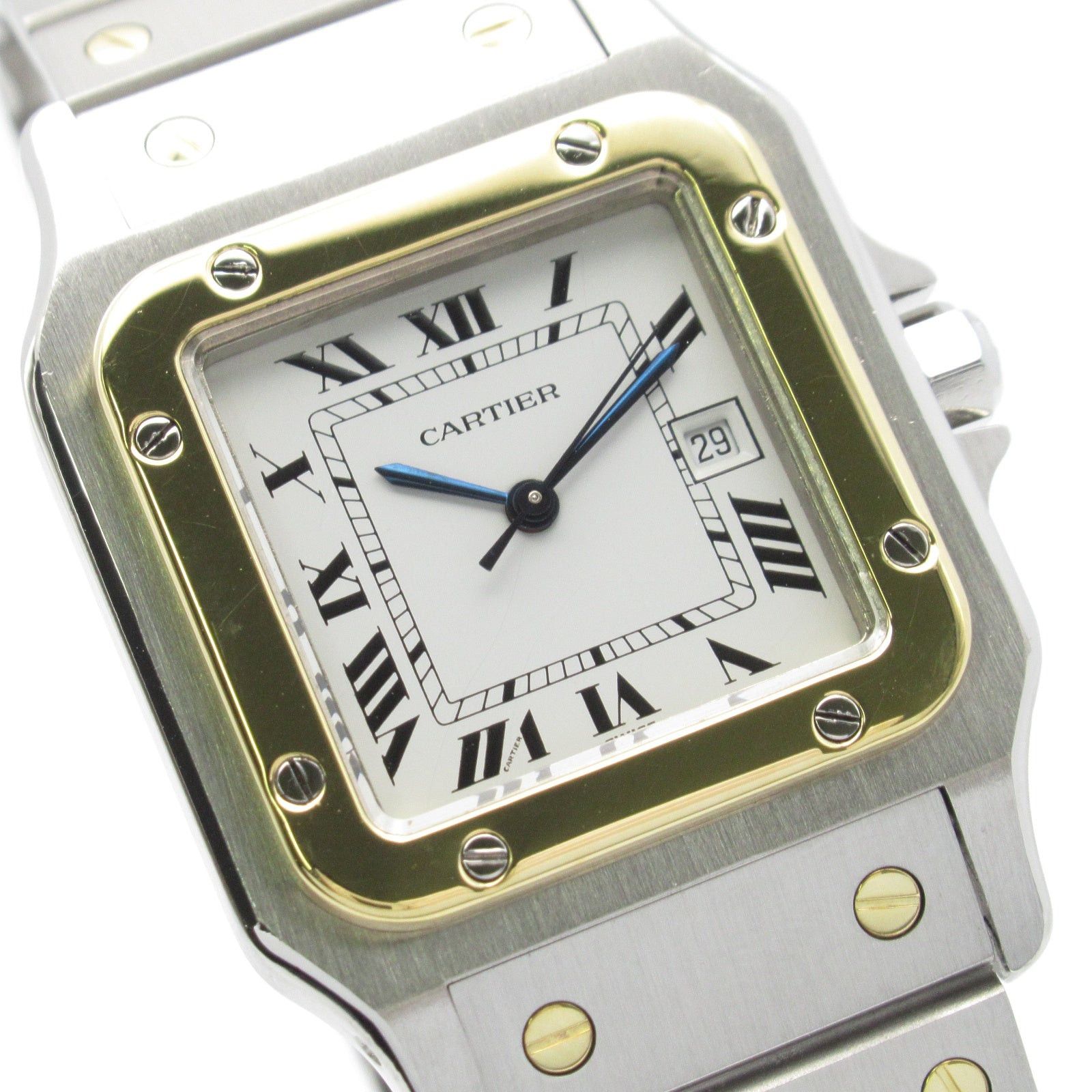 Cartier Cartier Santos Galve Lm Mens Watch Automatic Winding K18 (Yellow Gold) Stainless Steel White Size ONE SIZE - 3 Thumbnail