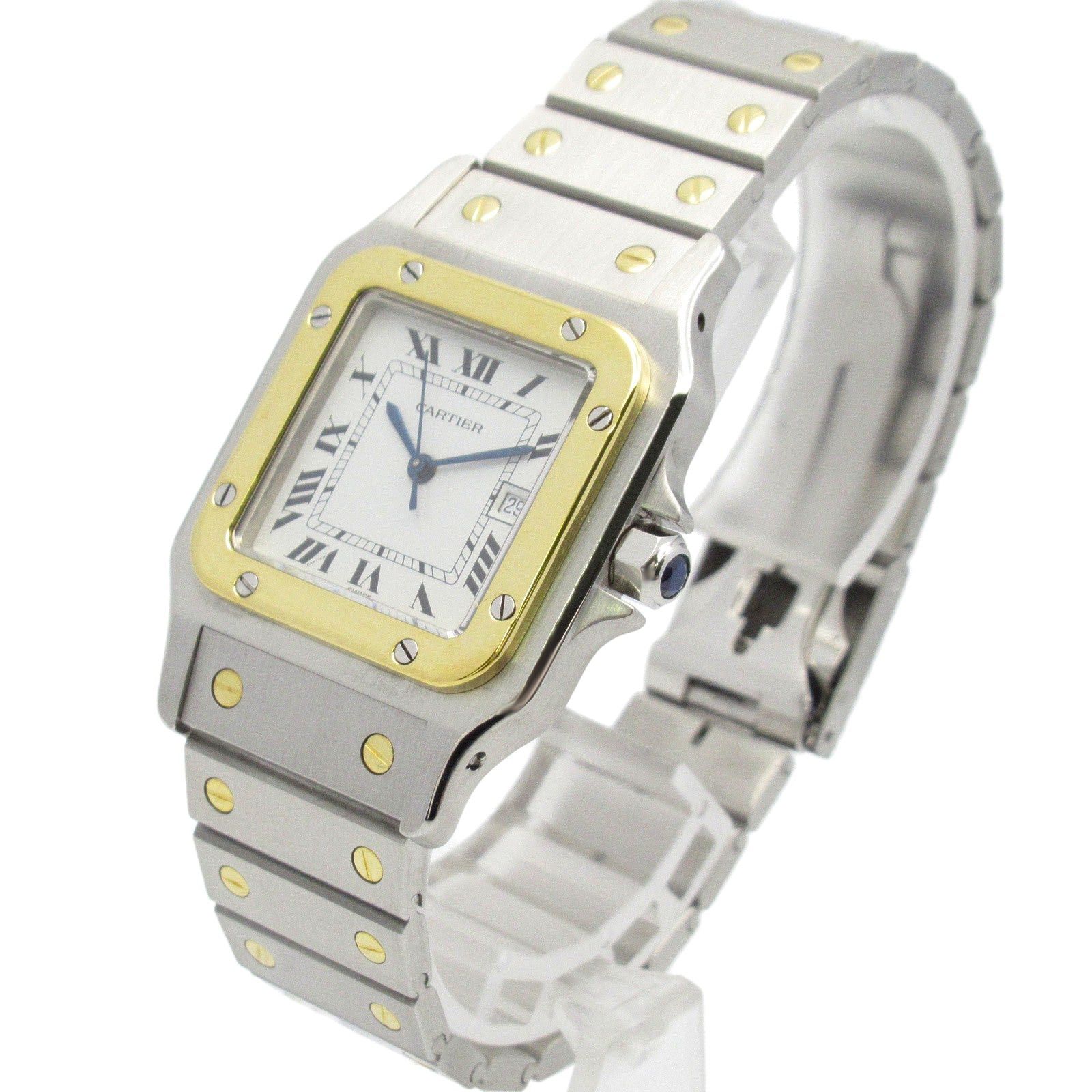 Cartier Cartier Santos Galve Lm Mens Watch Automatic Winding K18 (Yellow Gold) Stainless Steel White Size ONE SIZE - 2 Thumbnail