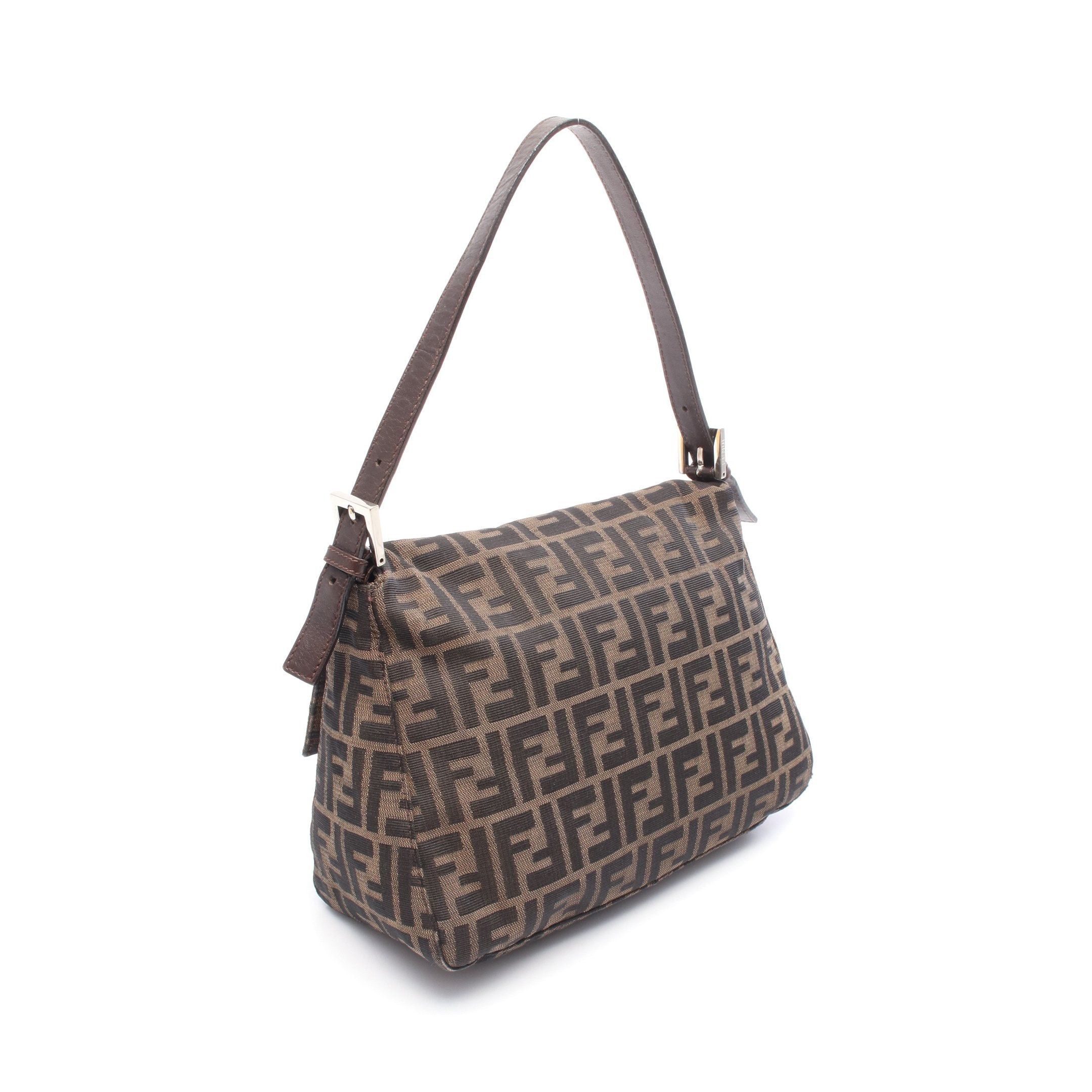 Fendi Fendi Mamma Bucket Zucca One Shoulder Bag Canvas Leather Brown Dark Size ONE SIZE - 2 Thumbnail