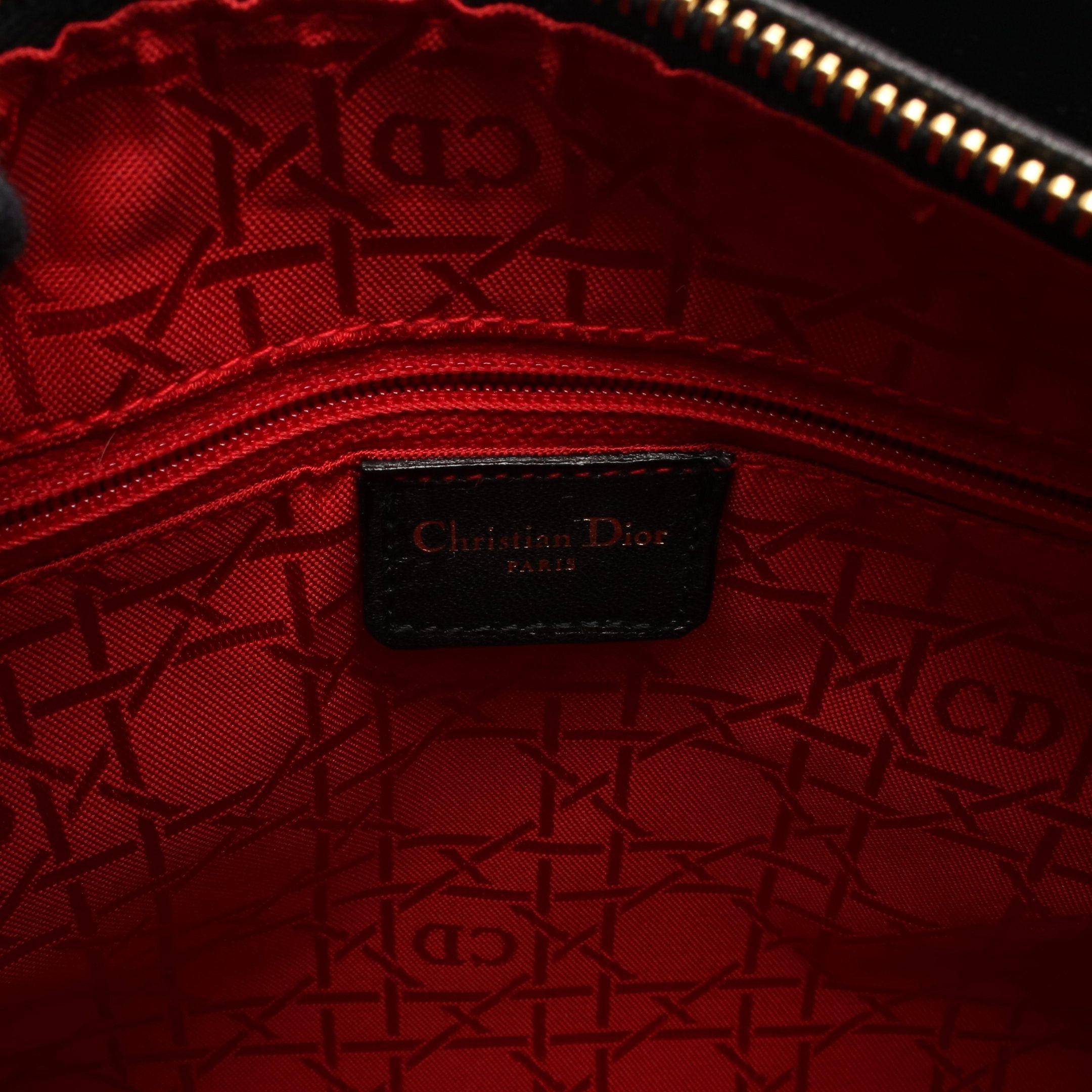 Dior Dior Lady Dior Handbag Leather Black Size ONE SIZE - 4 Thumbnail