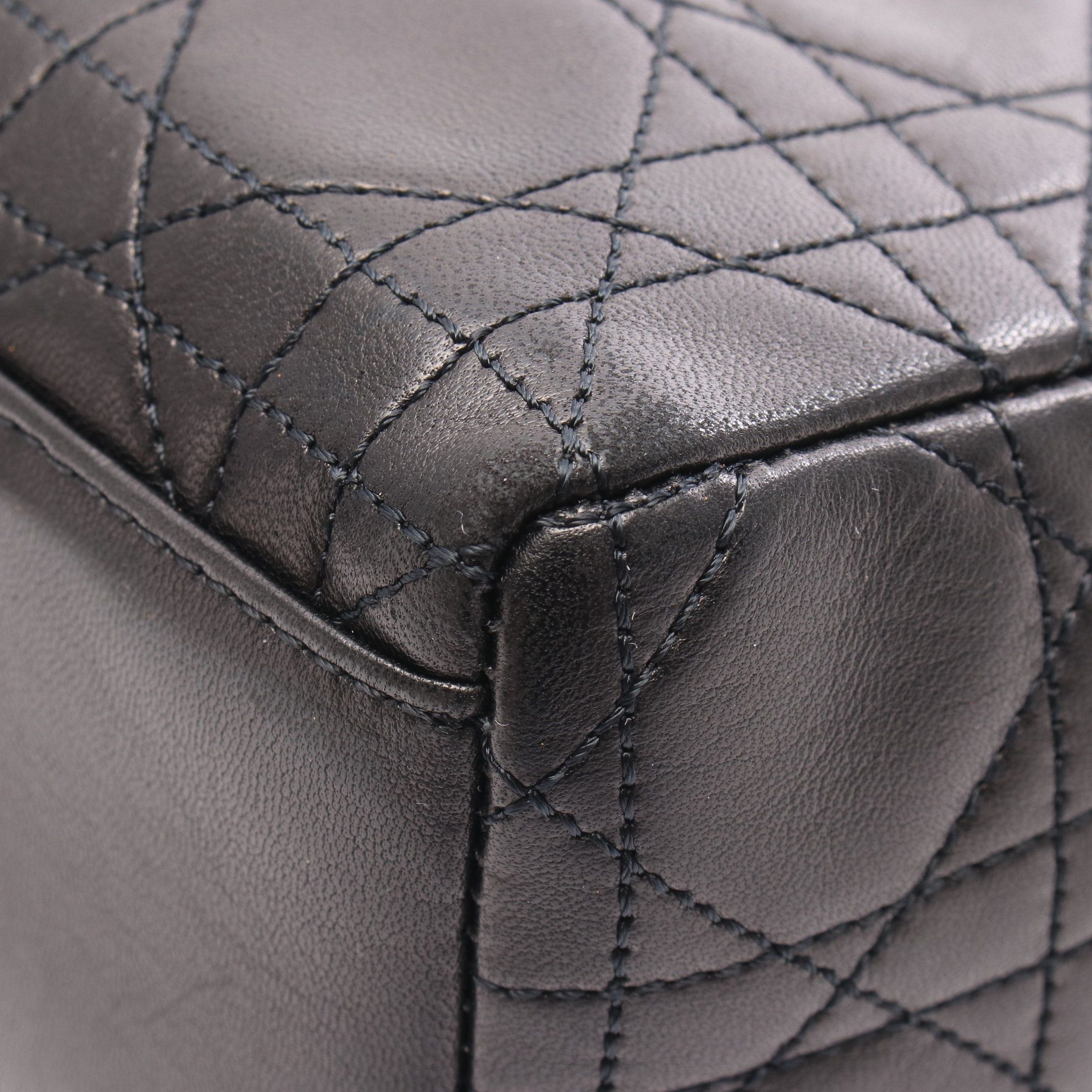 Dior Dior Lady Dior Handbag Leather Black Size ONE SIZE - 8 Thumbnail