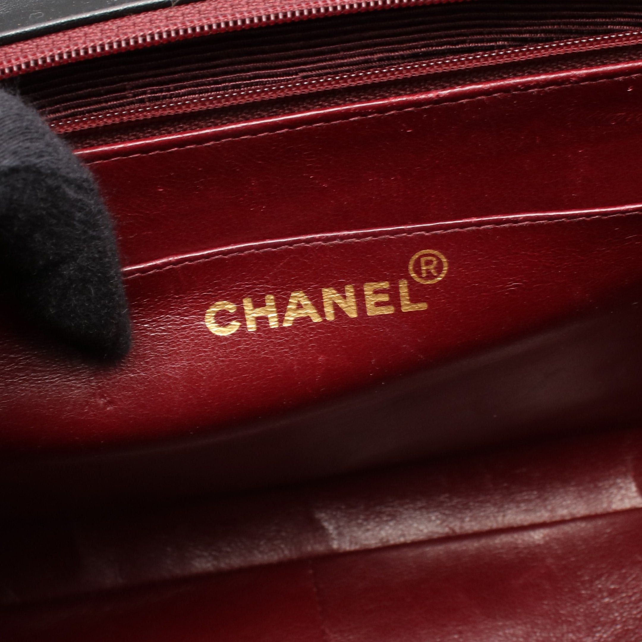 Chanel Chanel Decamatlassé 34 Single Flap Double Chain Shoulder Bag Lambskin Black Gold Hardware Size ONE SIZE - 4 Thumbnail